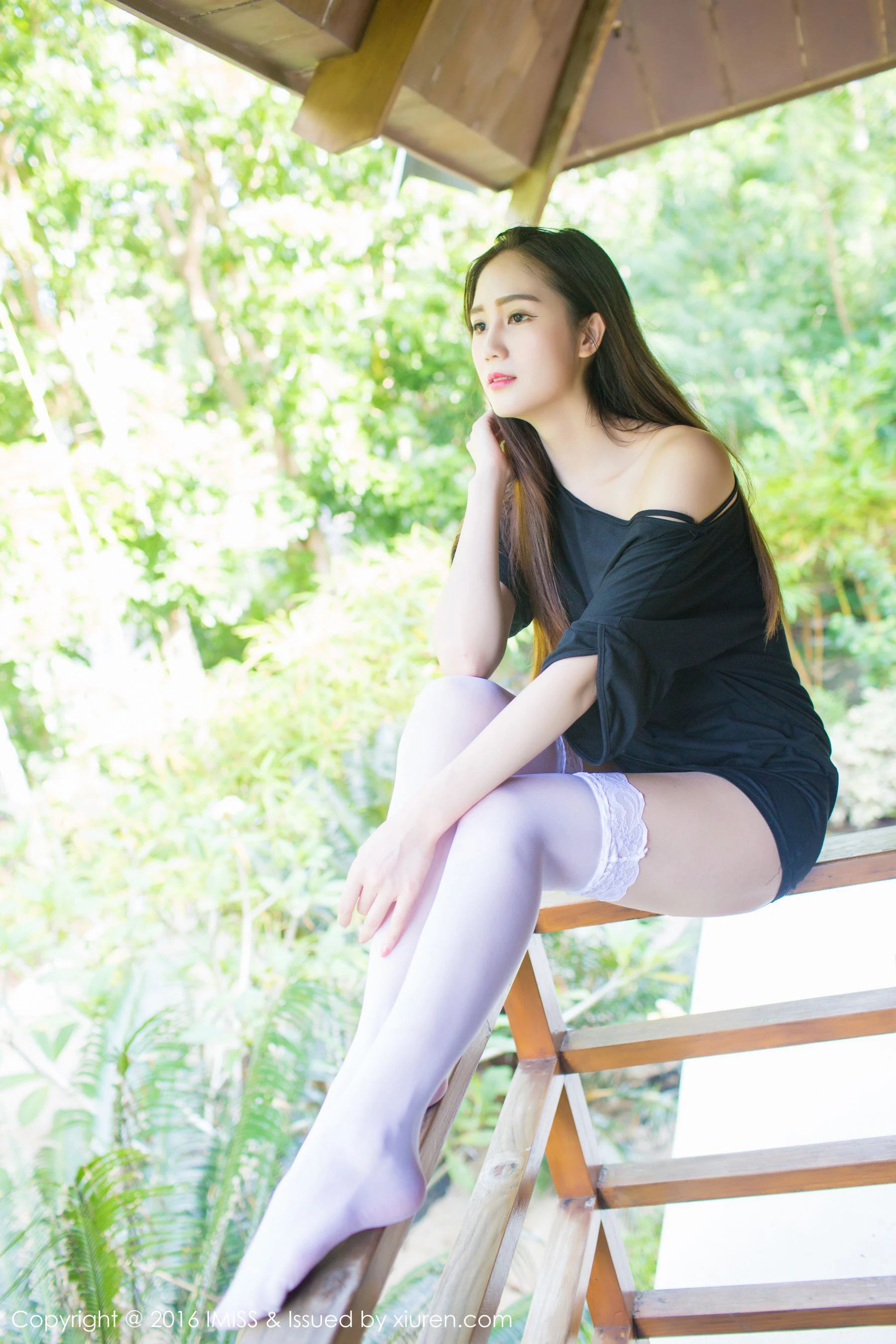 SISY思《蕾丝白丝袜+白衬衫+性感内衣》 爱蜜社IMiss Vol.062-66COS