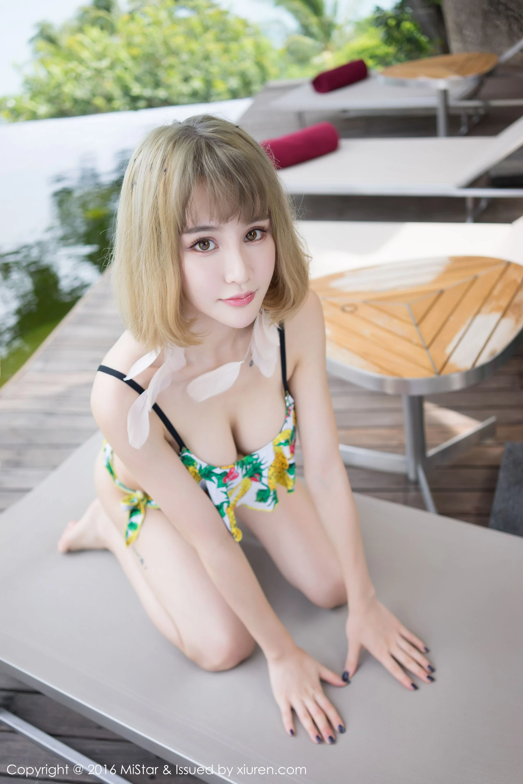 Cheryl青树《苏梅岛旅拍》清新比基尼+衬衫系列 魅妍社 Vol.118-66COS