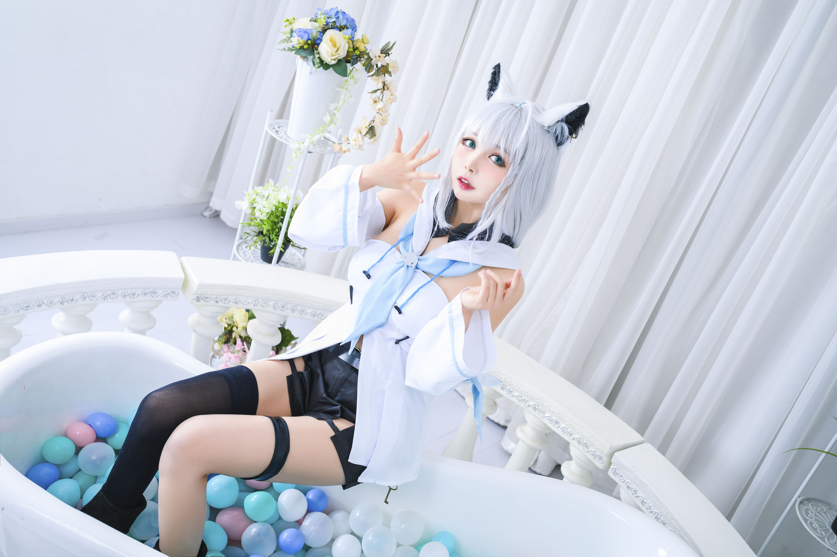 大眼萌妹黑猫猫OvO – 白上吹雪 [12P]-66COS