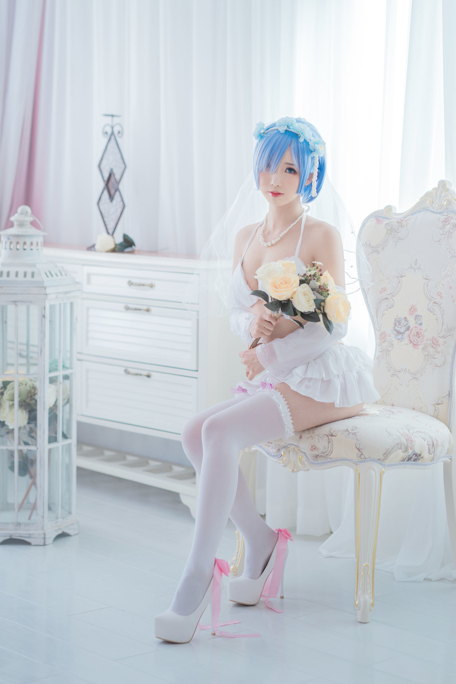 [萝莉COS] 面饼仙儿 – 花嫁蕾姆 [28P]-66COS