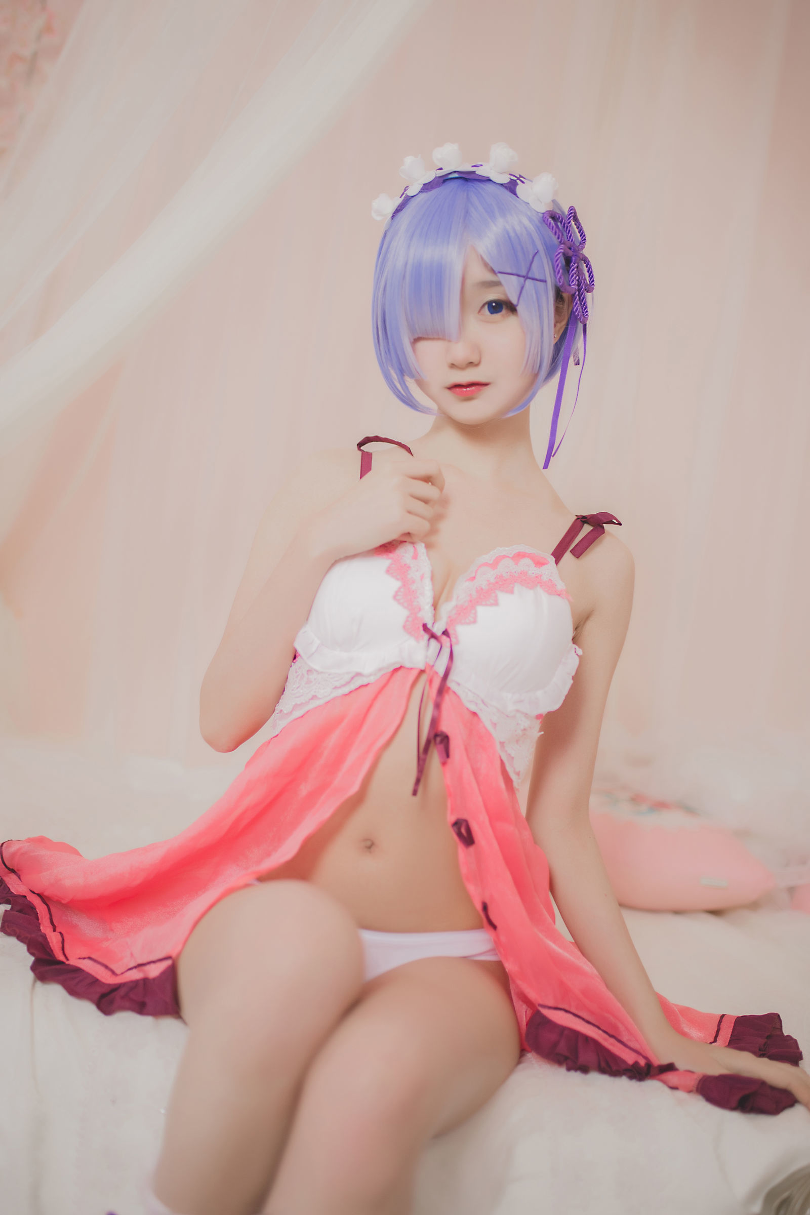 [萝莉COS] 木绵绵OwO – 蕾姆睡衣 [24P]-66COS