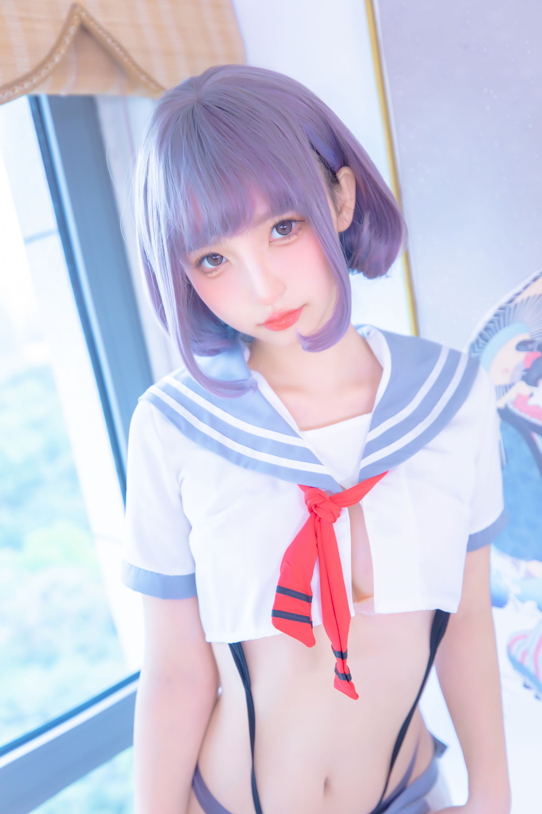 神楽坂真冬 灰丝吊带JK [75P]-66COS