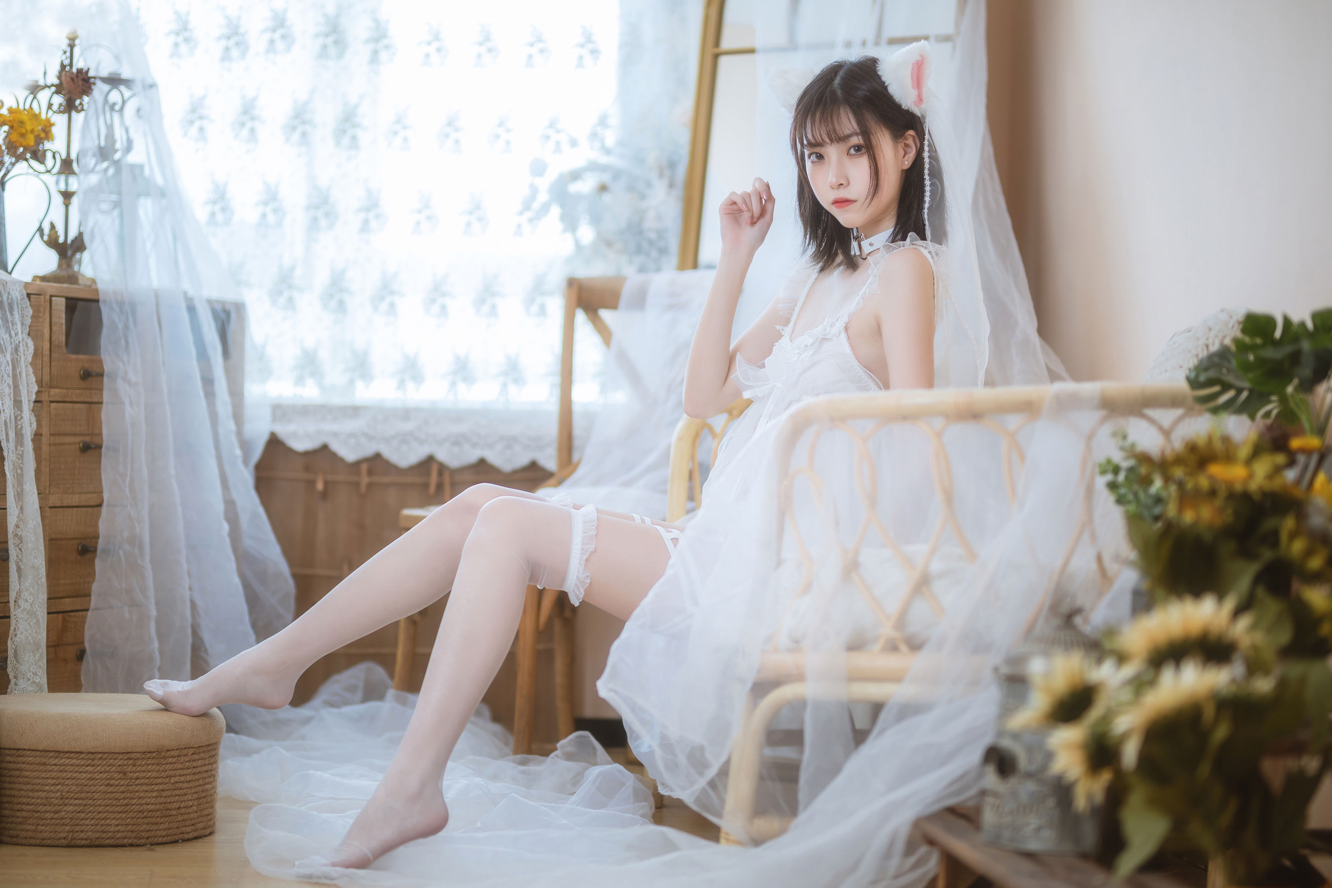 许岚 – 少女白色裙 [41P]-66COS