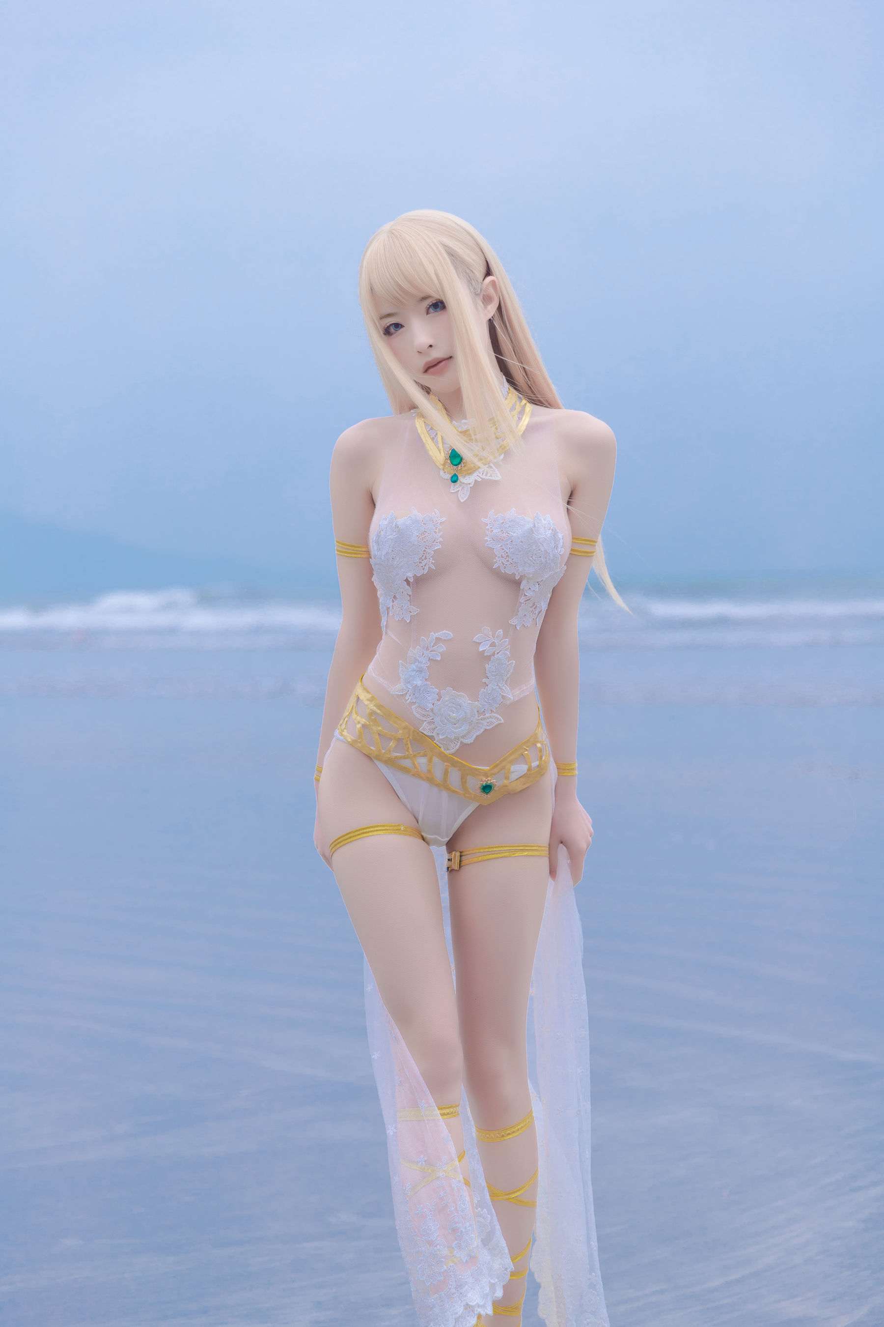 尤物清水由乃 – 玛丽萝丝白色泳衣 [33P]-66COS