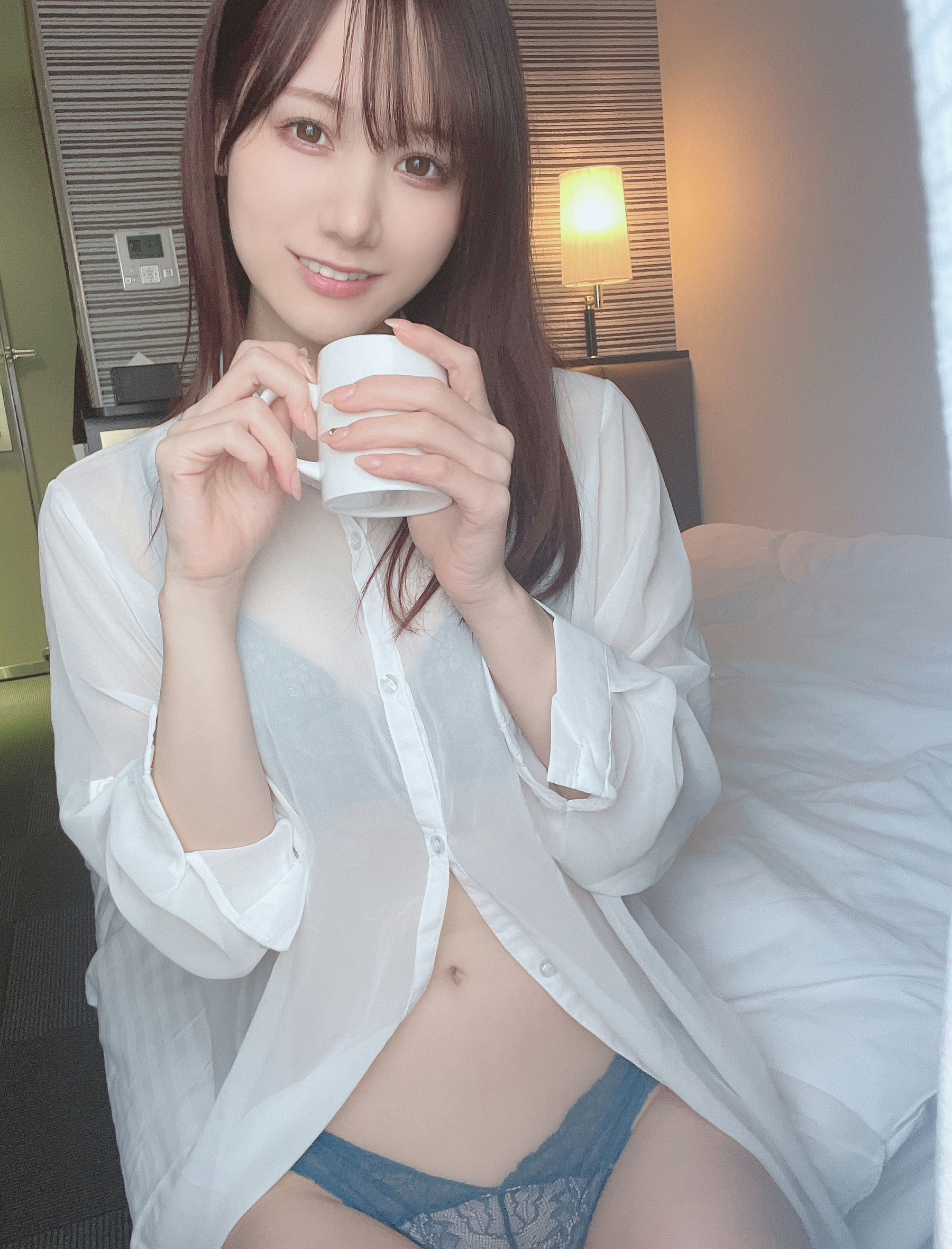 日本甜美COSERけんけん[fantia] 20220128-透けシャツ×ランジェリー [33P]-66COS