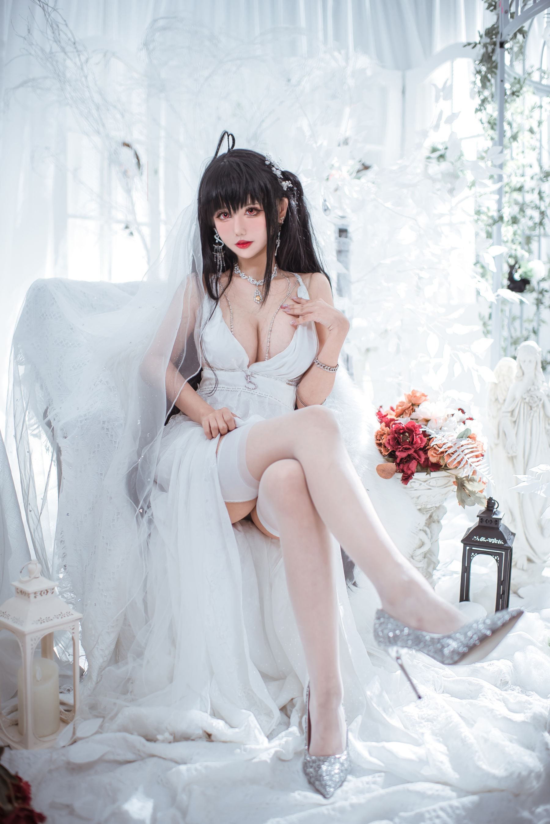 仙女月 – 大凤纯白婚纱 [30P]-66COS