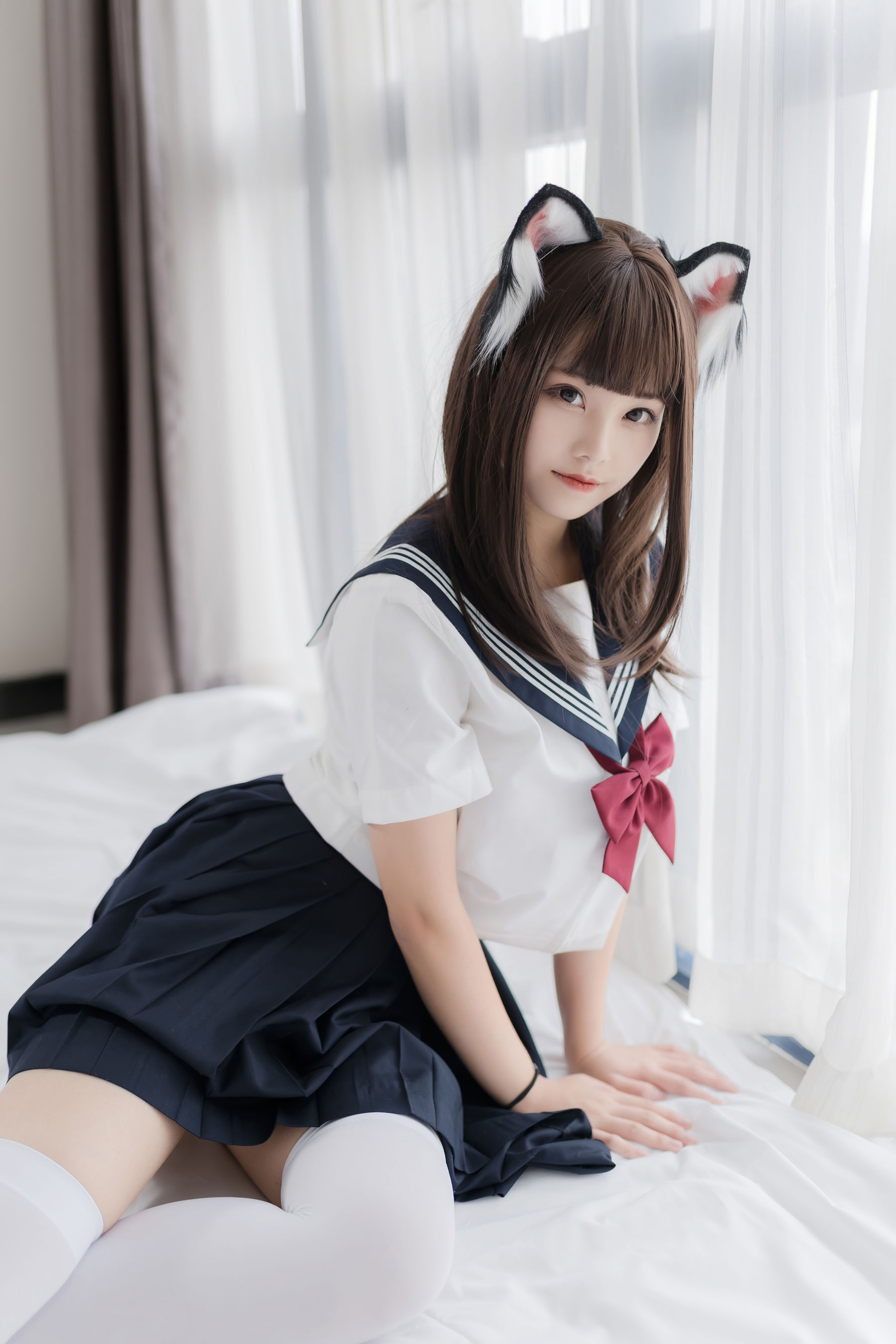 萌系小姐姐蜜汁猫裘 猫耳JK [40P]-66COS