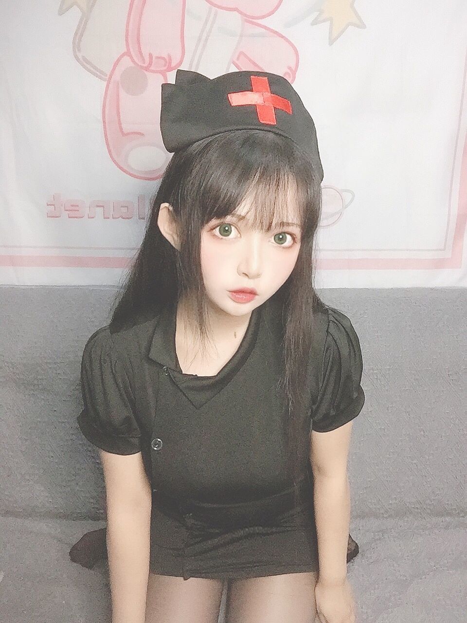 大眼萌妹黑猫猫OvO – 护士喵 [19P] 插图4