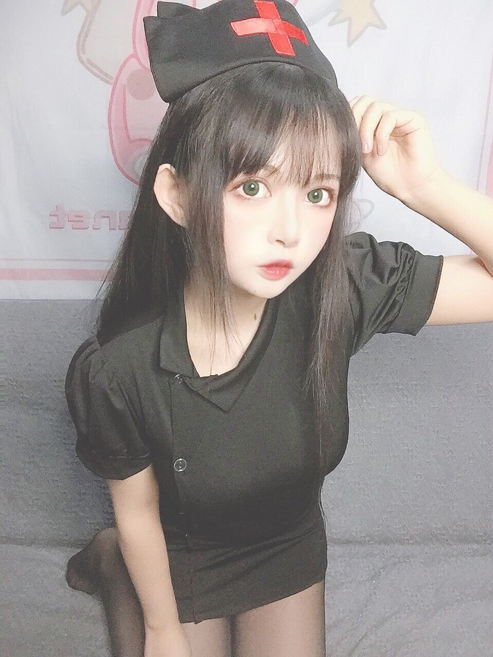 大眼萌妹黑猫猫OvO – 护士喵 [19P] 插图5