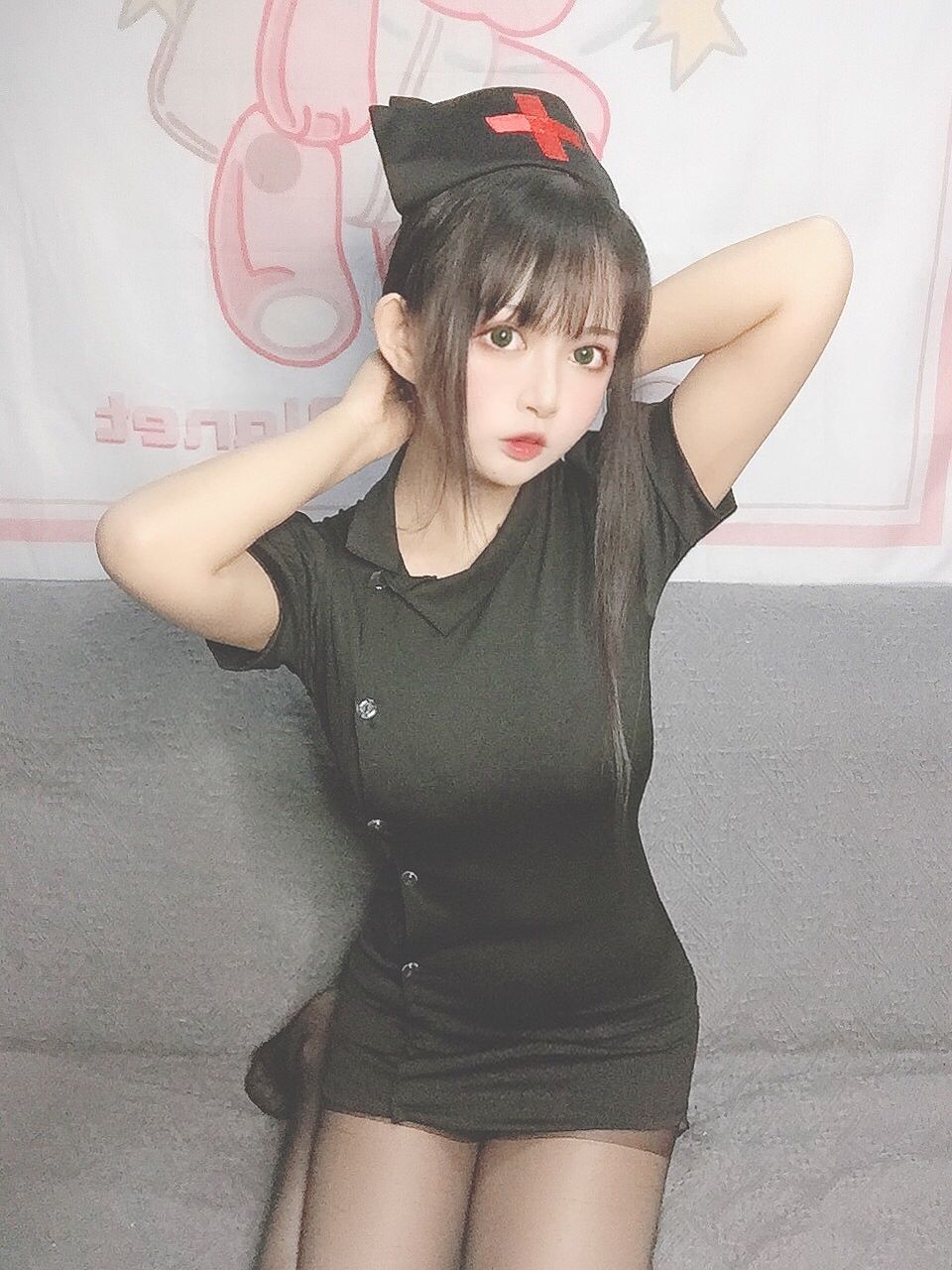 大眼萌妹黑猫猫OvO – 护士喵 [19P] 插图3