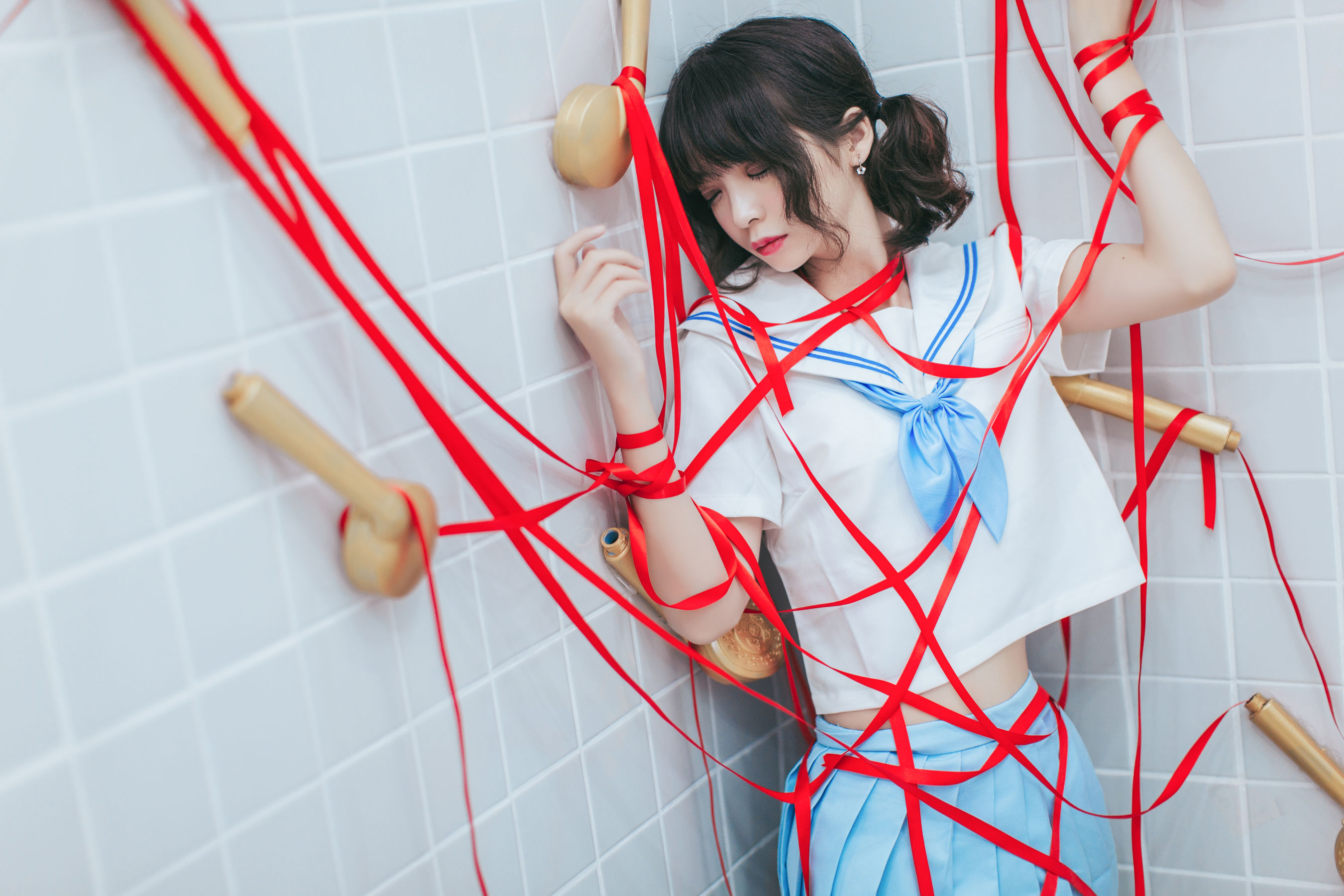 [Cosplay写真] 疯猫ss – 浴室JK [21P]-66COS