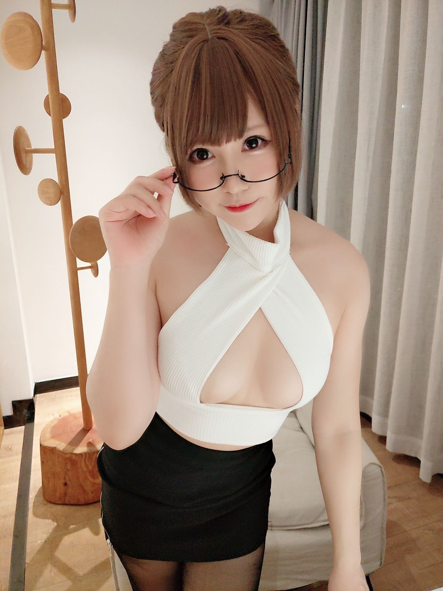 [Cosplay写真] 萌妹子Nyako喵子 – 开胸黑丝 [18P]-66COS