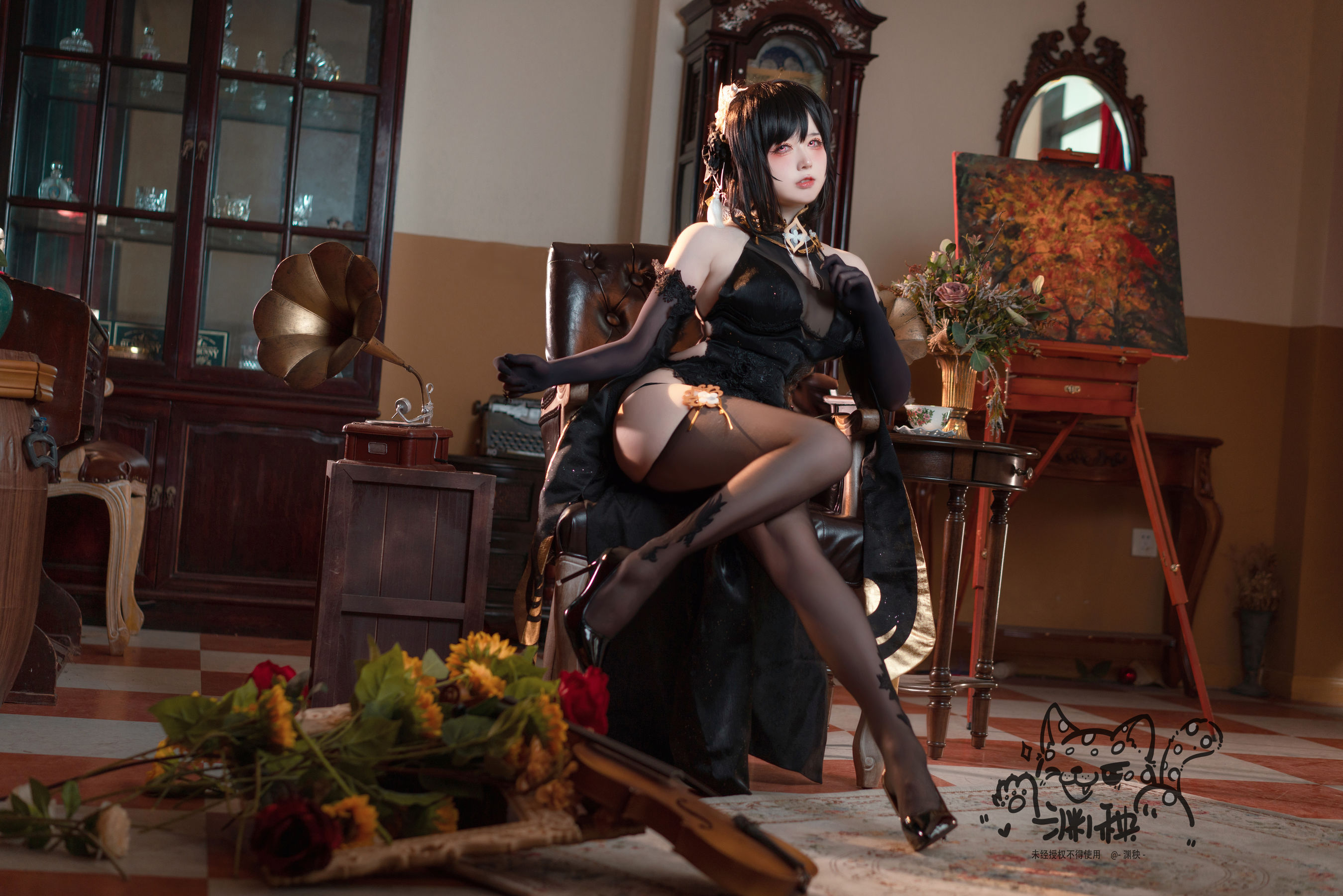 -渊秧- – 镇海旗袍 [14P]-66COS