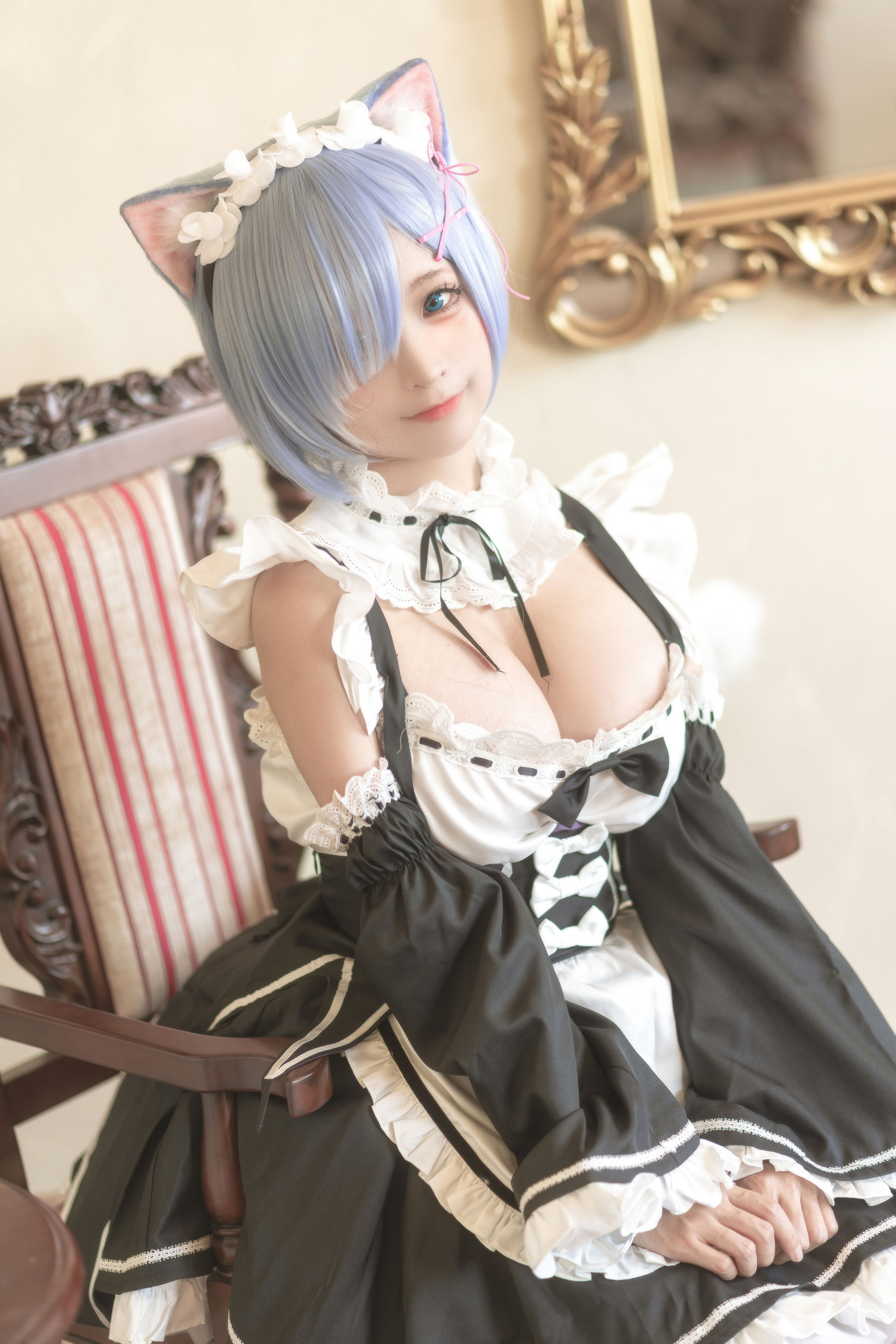 动漫博主蠢沫沫 – 猫耳雷姆 [33P]-66COS