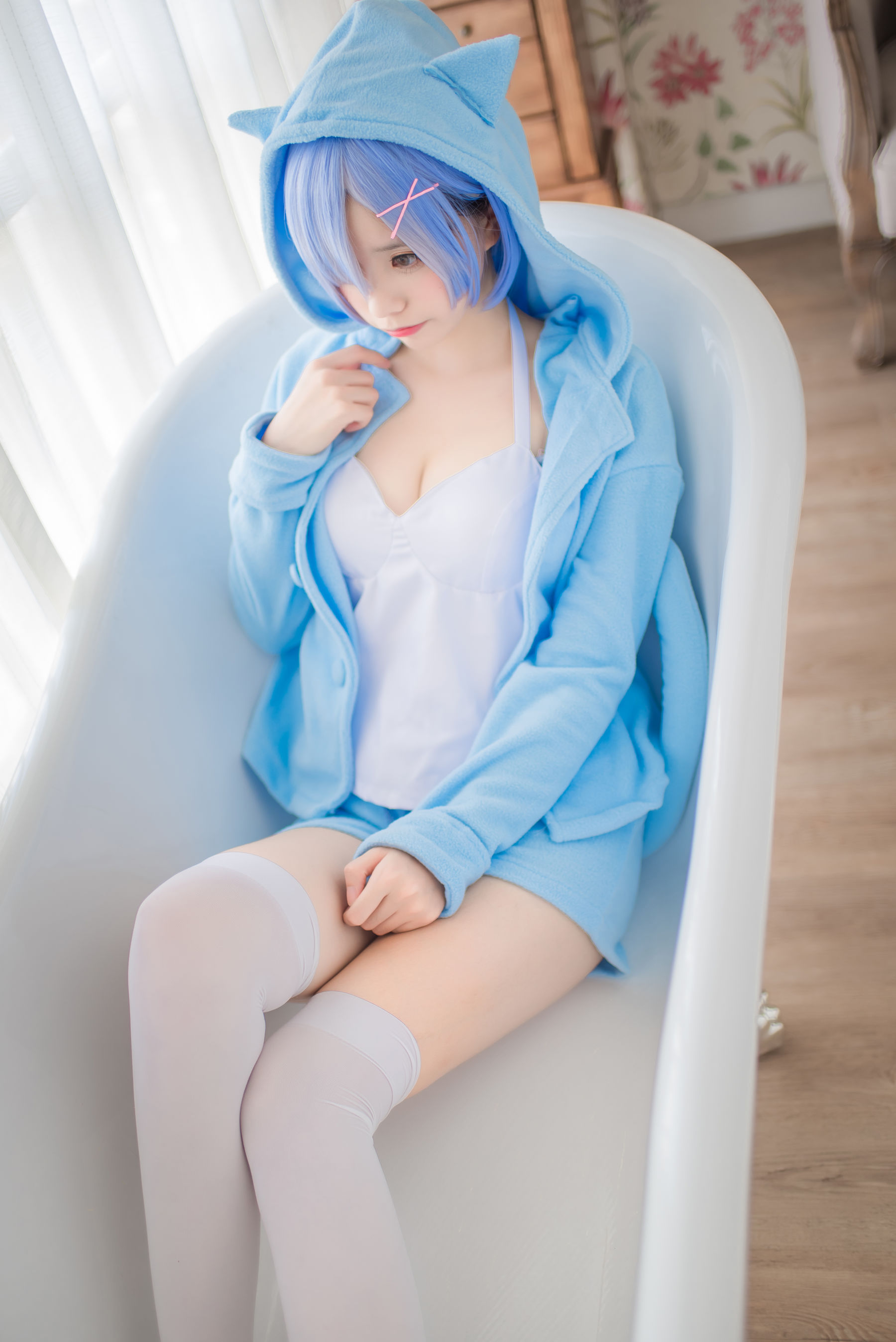 萌系小野妹子w 蕾姆 蓝色精灵 [22P]-66COS