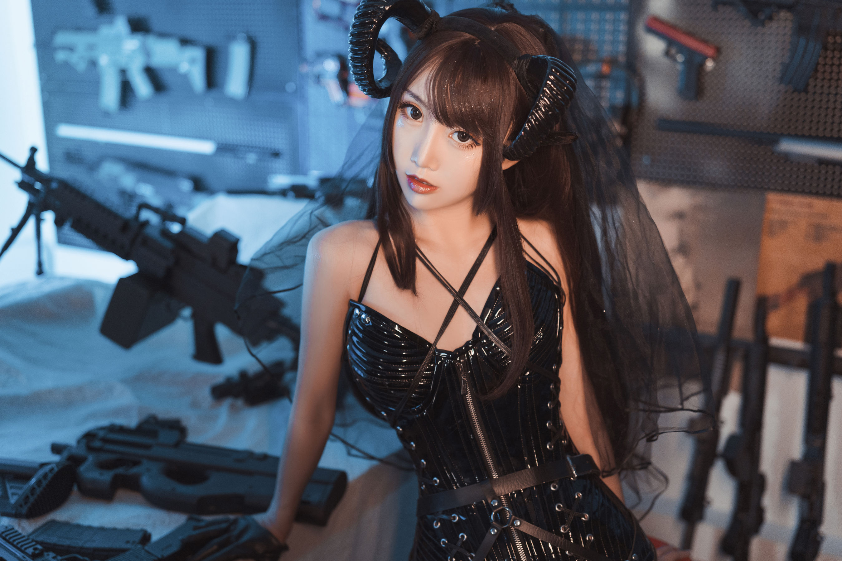 可爱人气Coser面饼仙儿 – 束腰魅魔 [27P]-66COS