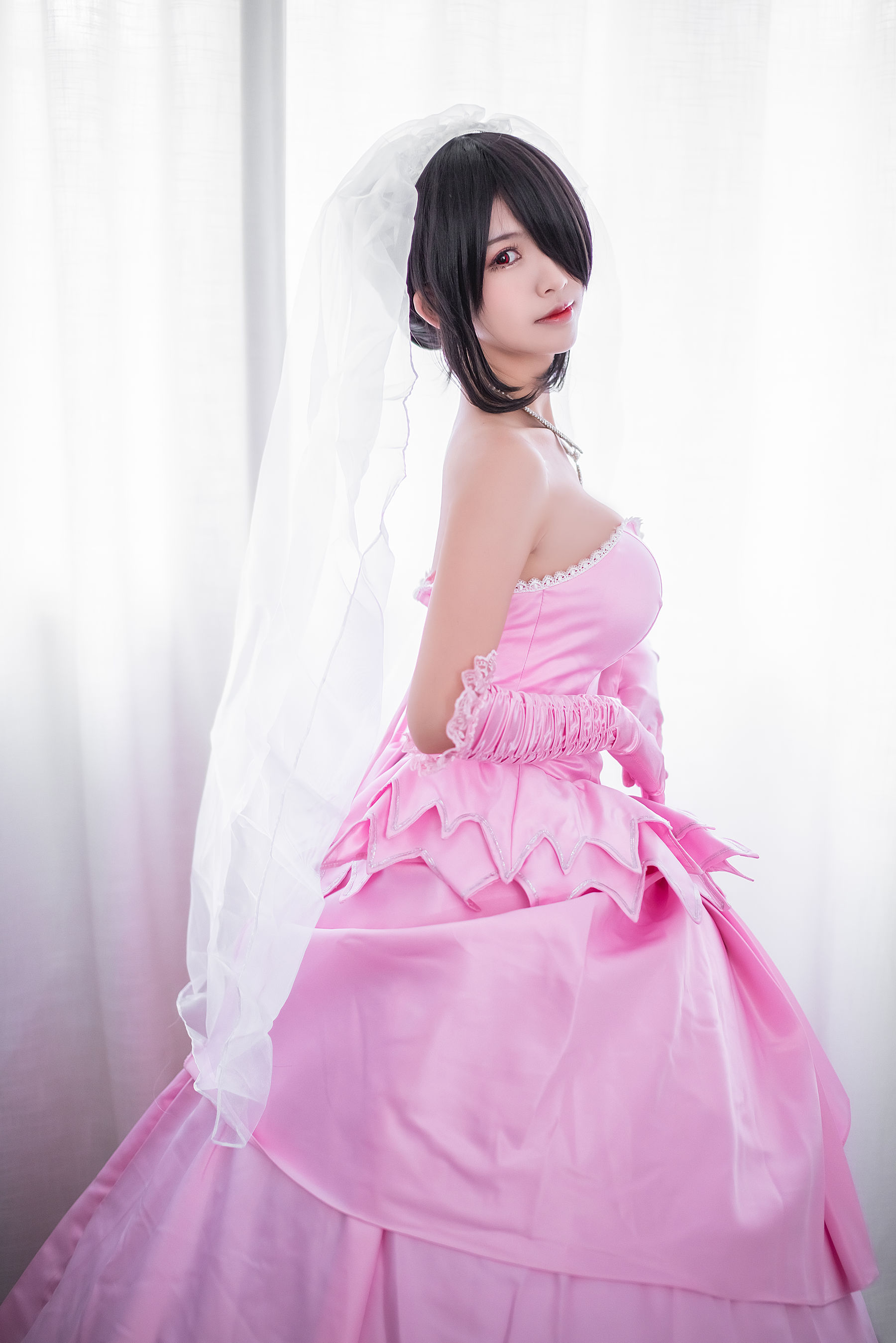 超人气Coser鳗鱼霏儿 狂三系列 婚纱 [14P]-66COS