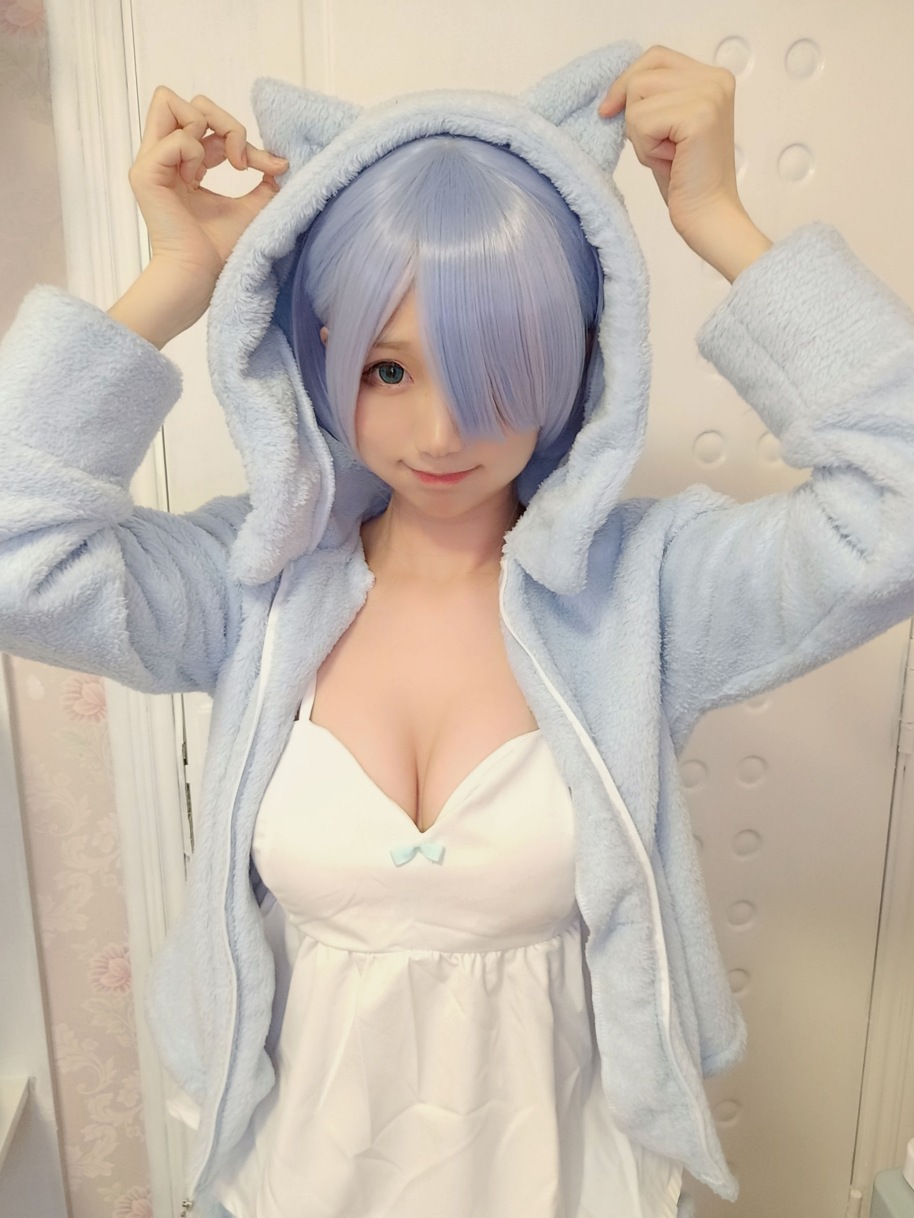 NAGISA魔物喵[fantia] – レム-猫耳パジャマ [8P]-66COS