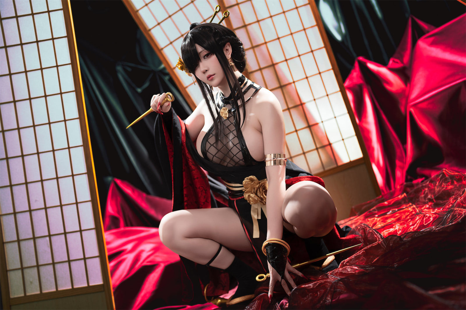 Coser小姐姐星之迟迟 – 圣诞节 约尔 同人和风战斗服 [78P]-66COS
