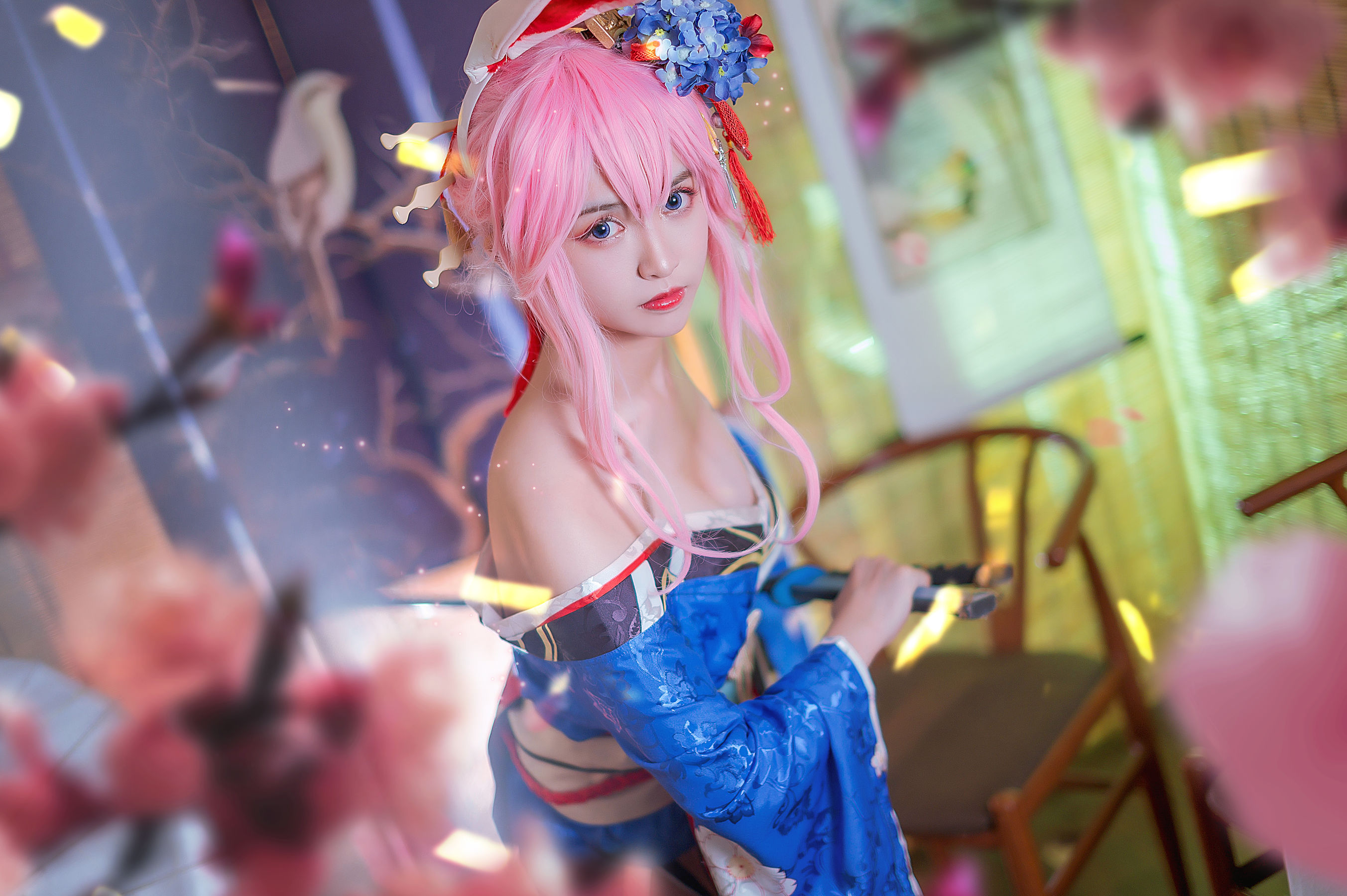 超人气Coser鳗鱼霏儿 – 八重樱花魁 [12P]-66COS