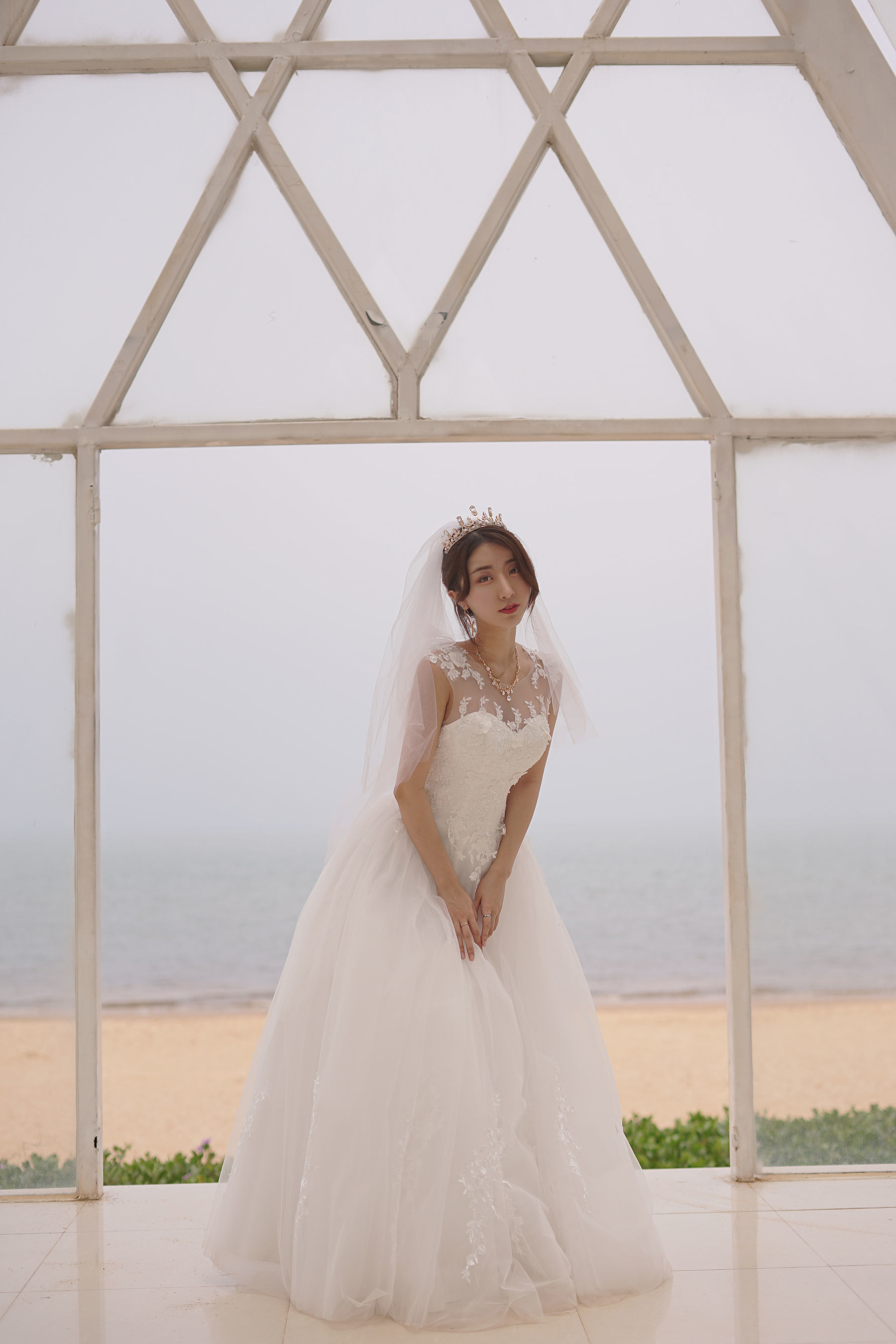 人气Coser黑川 – 海岛之旅 婚纱 [17P]-66COS