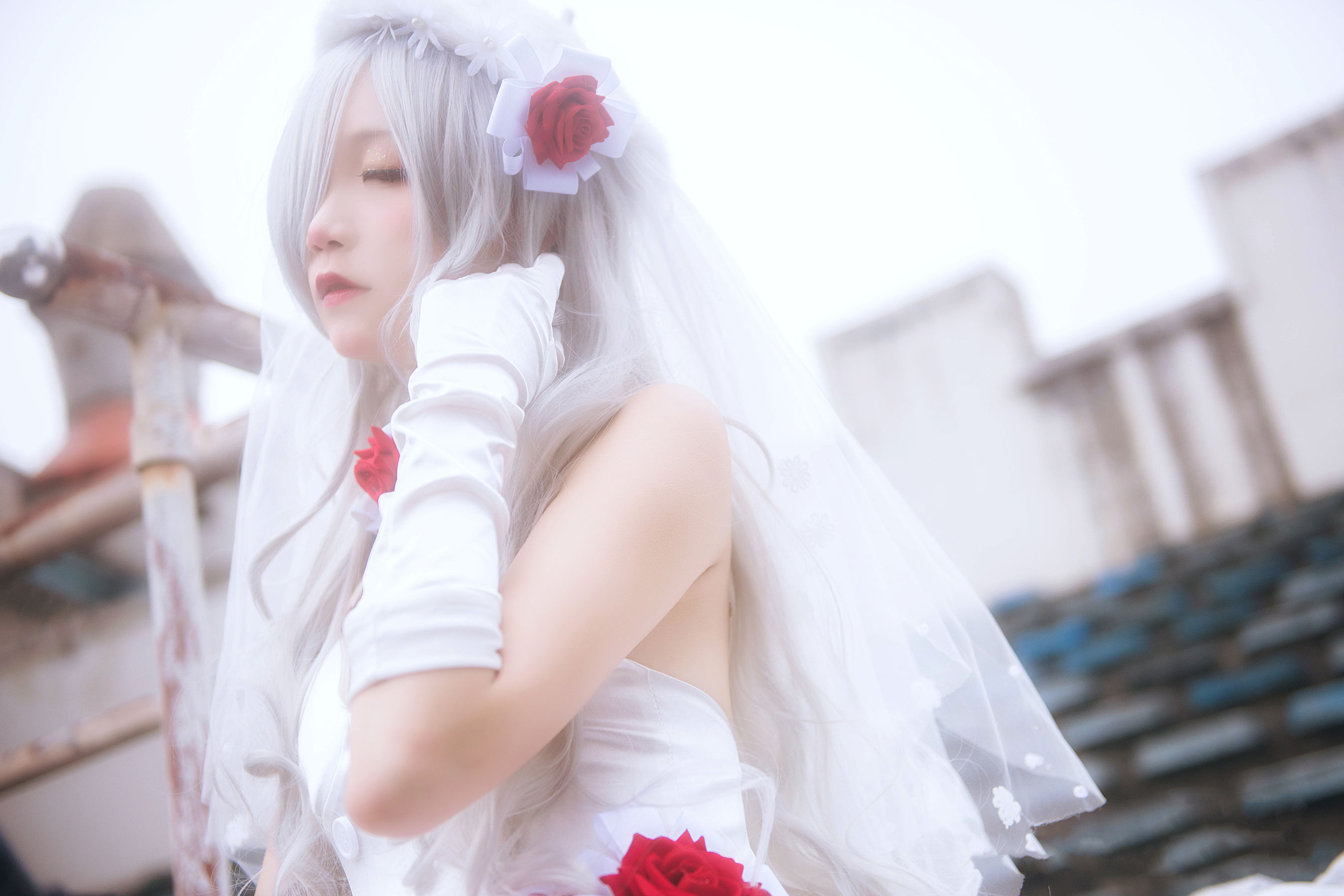 清纯少女五更百鬼 – 婚纱 [10P]-66COS