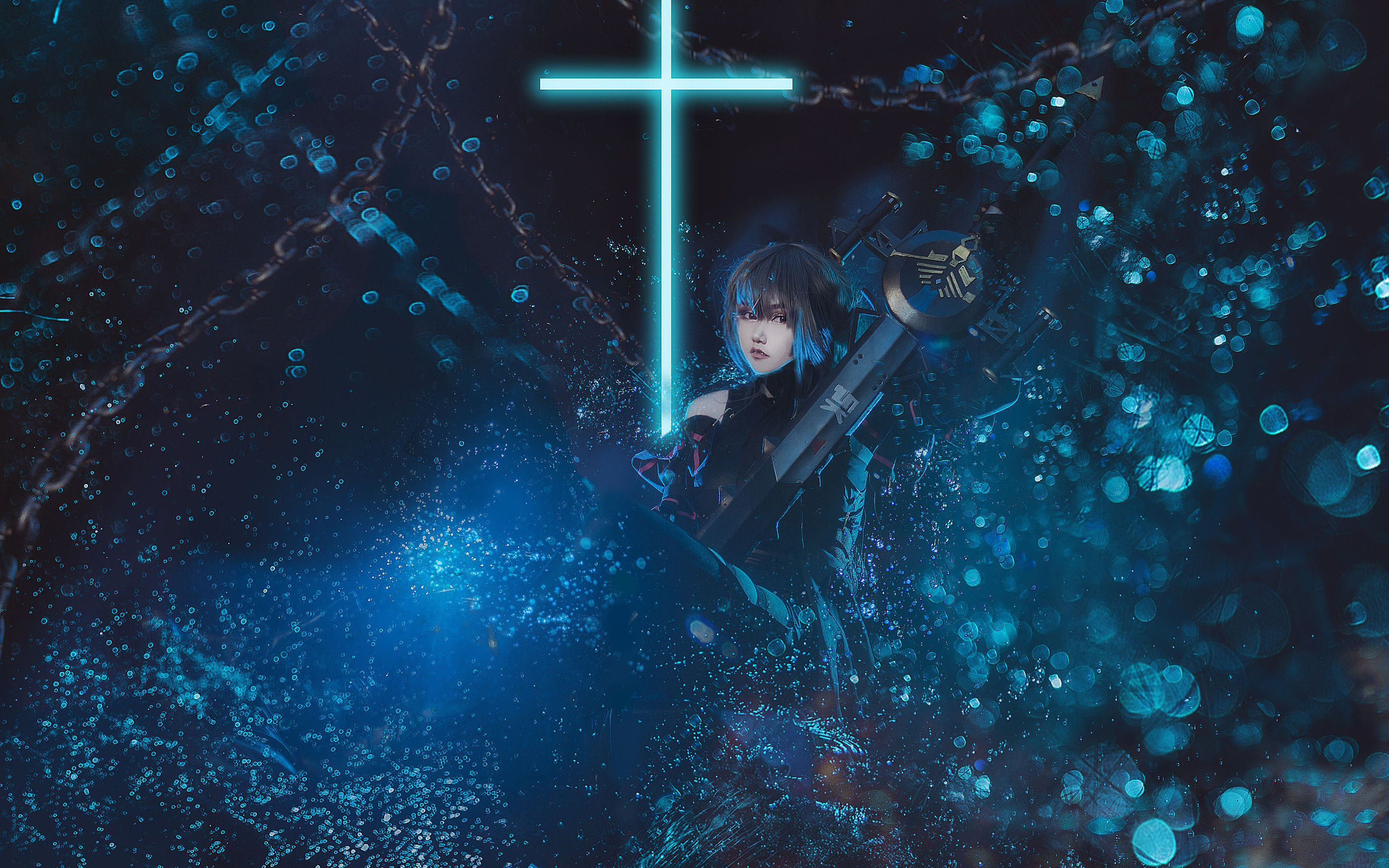 微博萌妹蓝小沂KiKi – 明日方舟 幽灵鲨 [8P]-66COS
