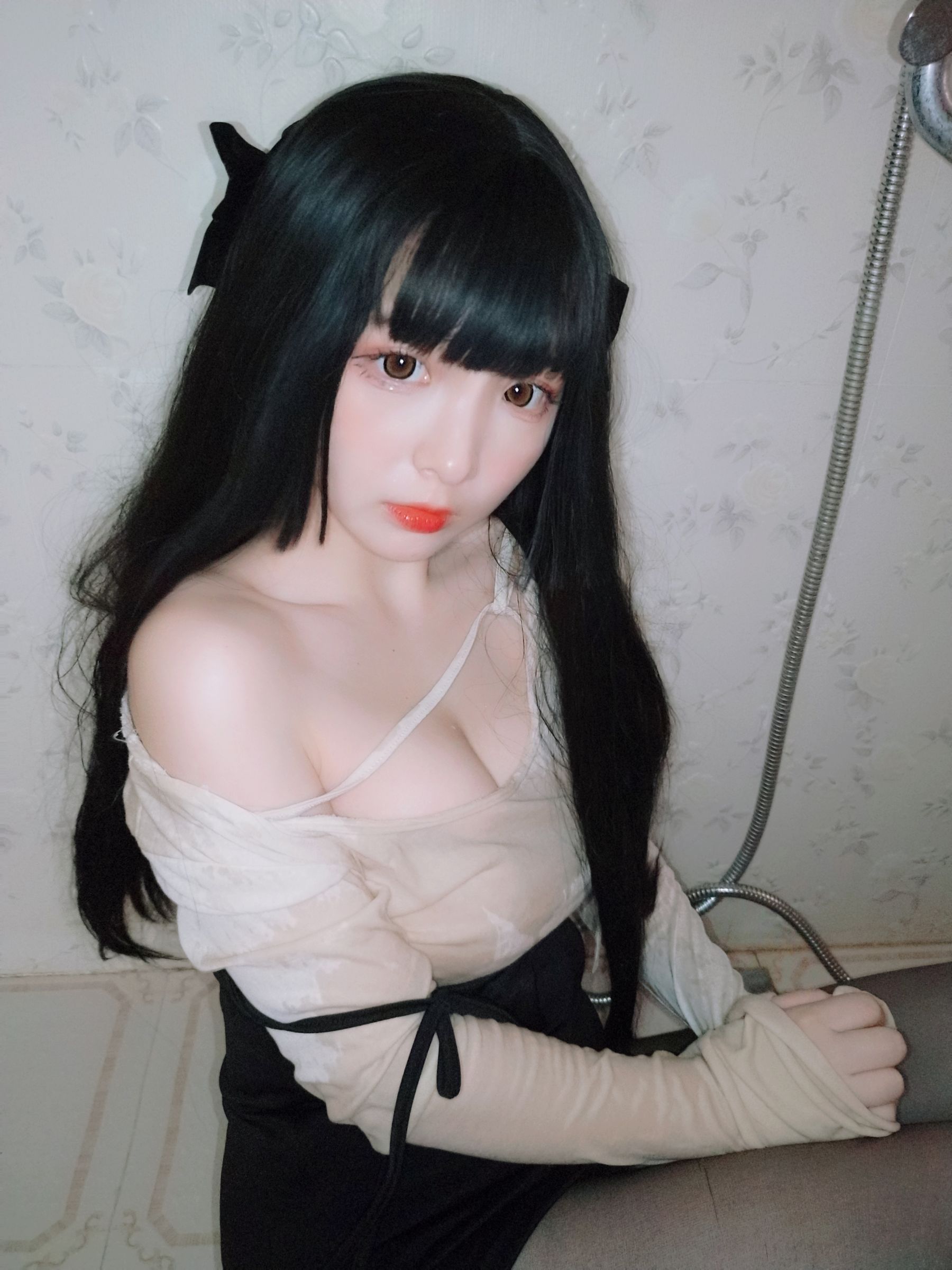 [Cosplay写真] 二次元美女古川kagura – 浴室湿身黑丝 [39P] 插图5