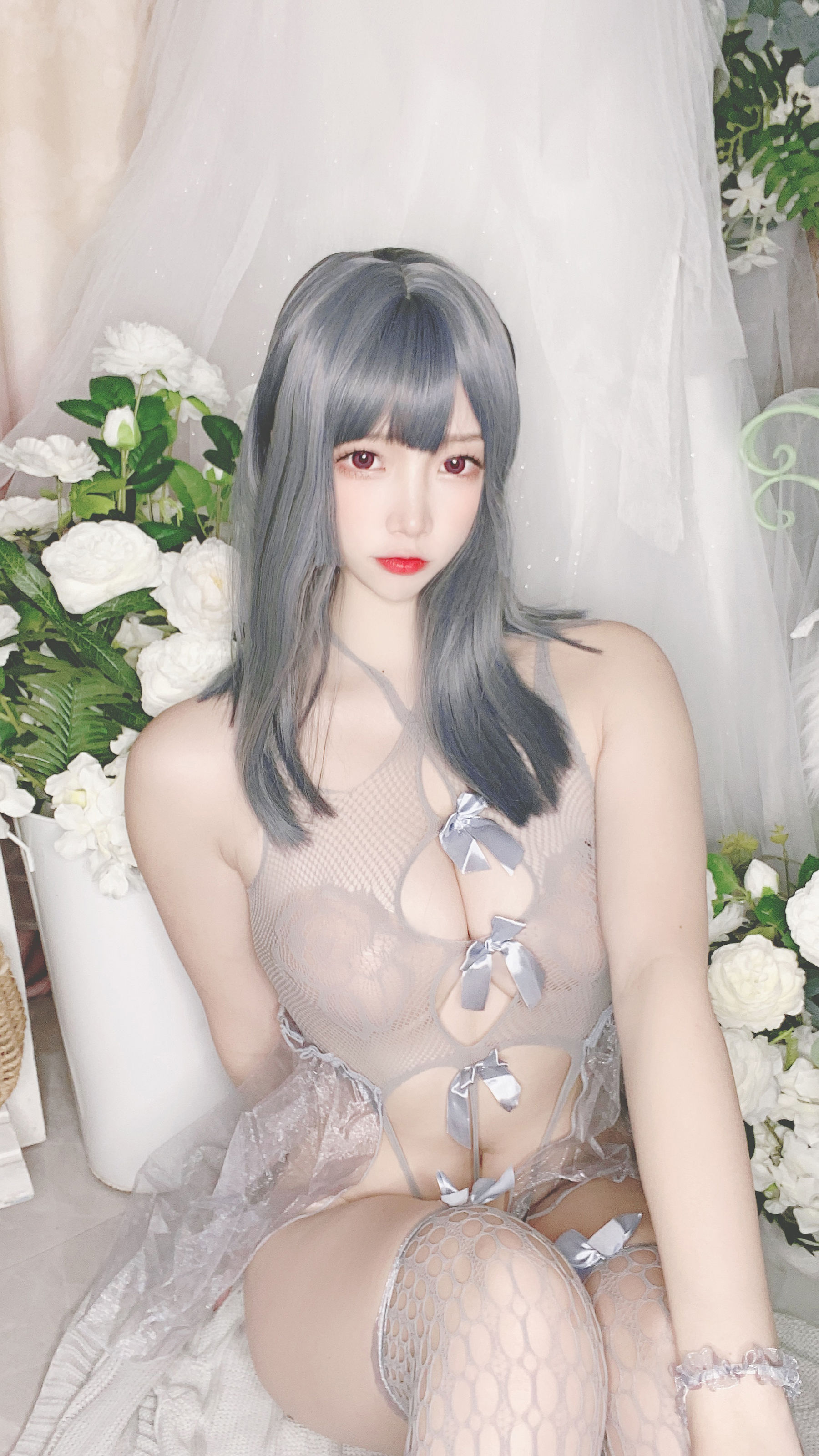 [Cosplay写真] 人气Coser二佐Nisa – 蓝色网状比基尼 [38P]-66COS