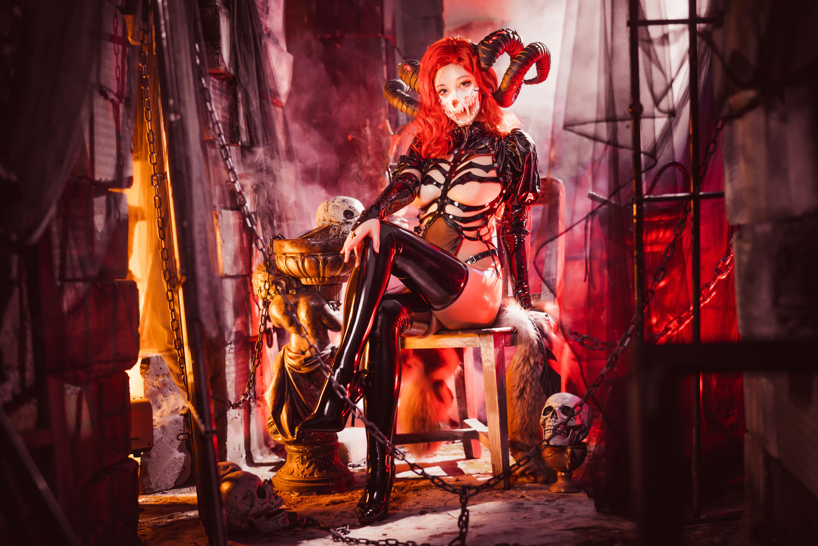 萌系小姐姐蜜汁猫裘 – 骸骨 [50P]-66COS