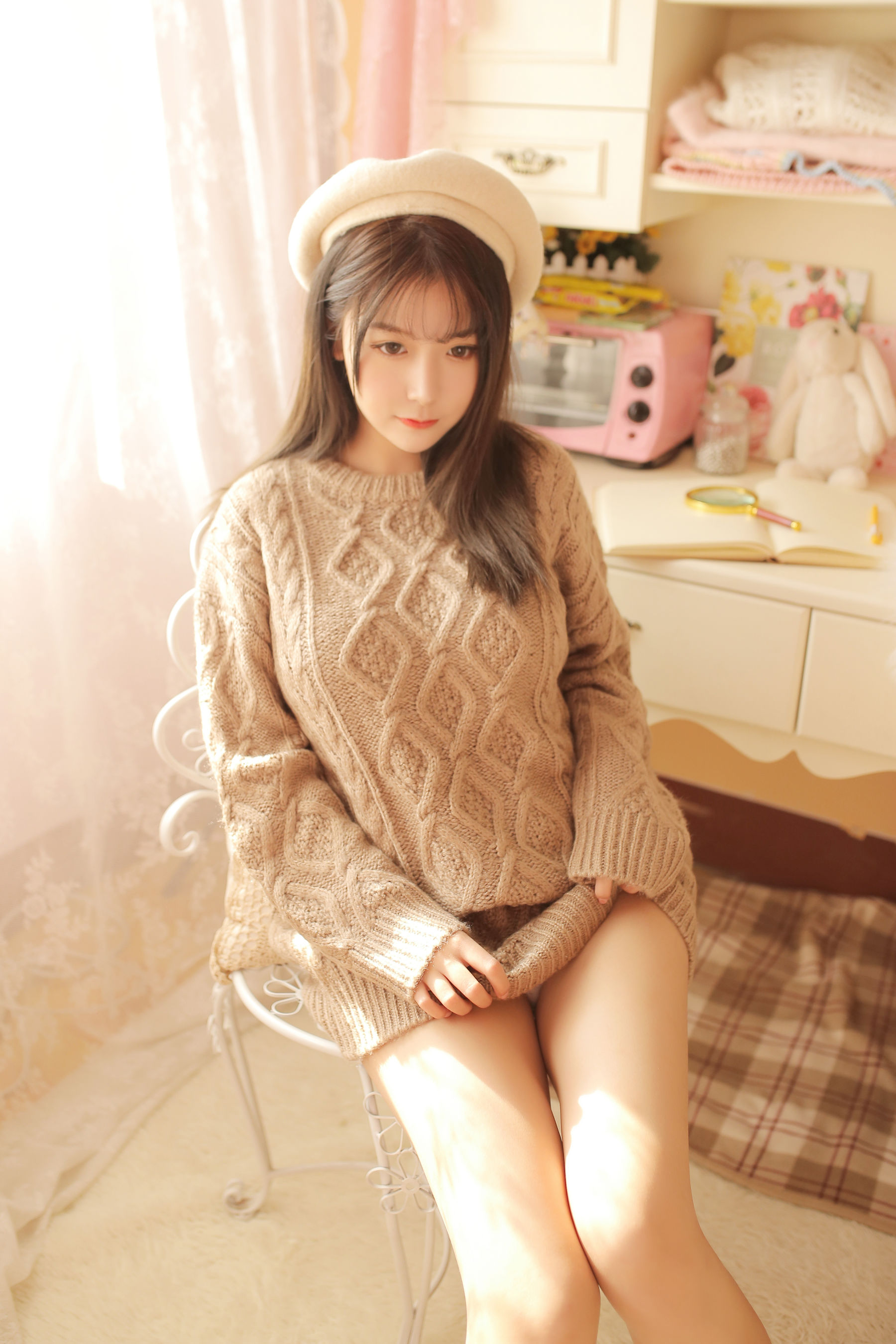 巨乳猫九酱Sakura – 驼色毛衣 [25P] 插图3