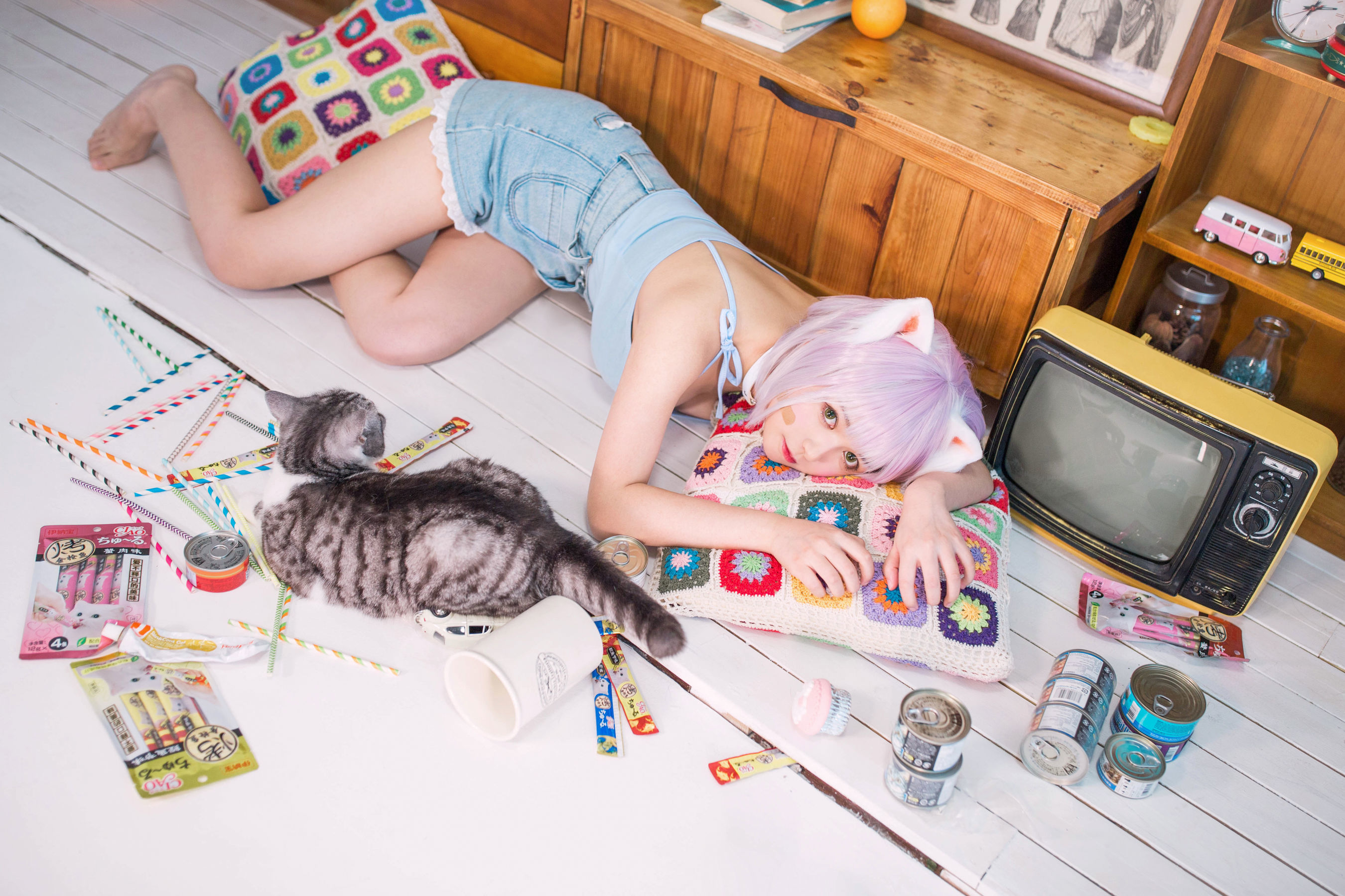 大眼萌妹黑猫猫OvO – 养猫小课堂 [35P]-66COS