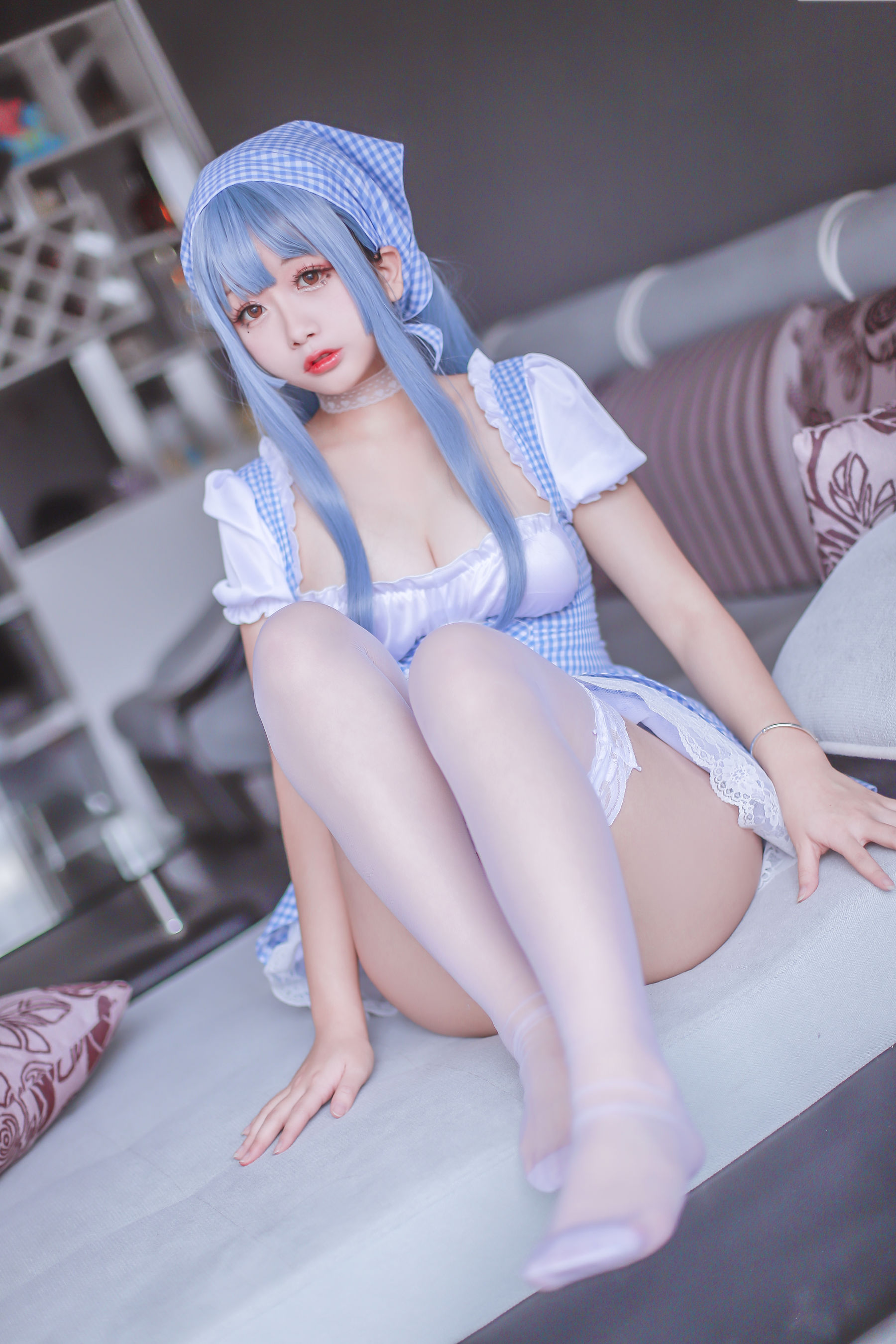Cosplay日奈娇 蓝色女仆 [46P]-66COS