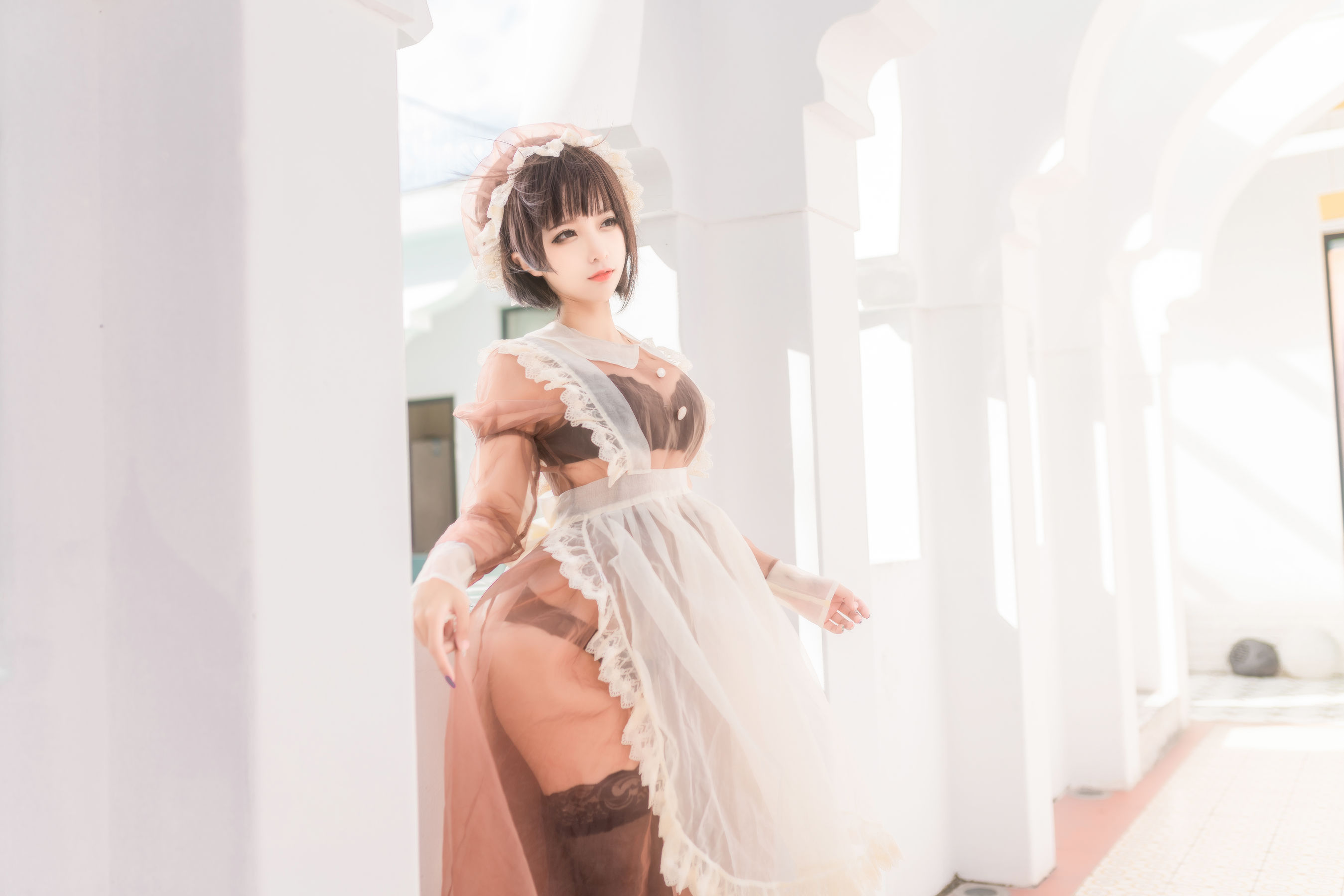 动漫博主蠢沫沫 – 纱-室外女仆 [40P]-66COS