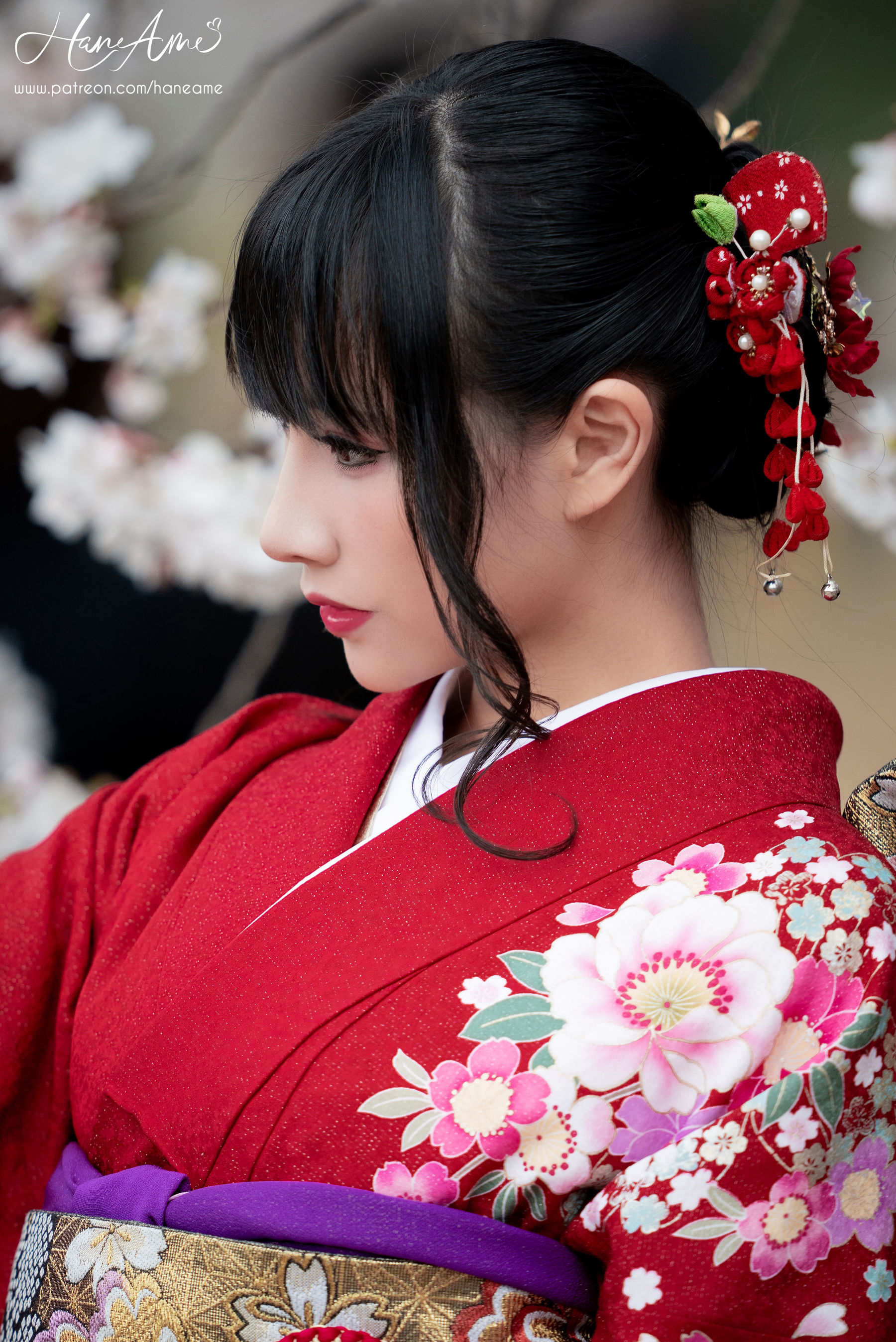 Hane Ame 雨波 – 赤紅和服 [38P]-66COS