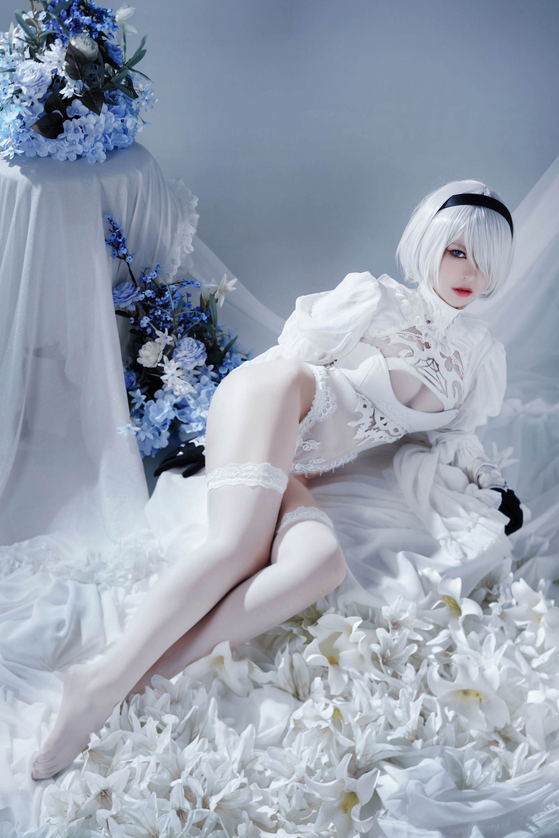 半半子 – Automataヨルハ二号B型 白いドレス [51P]-66COS