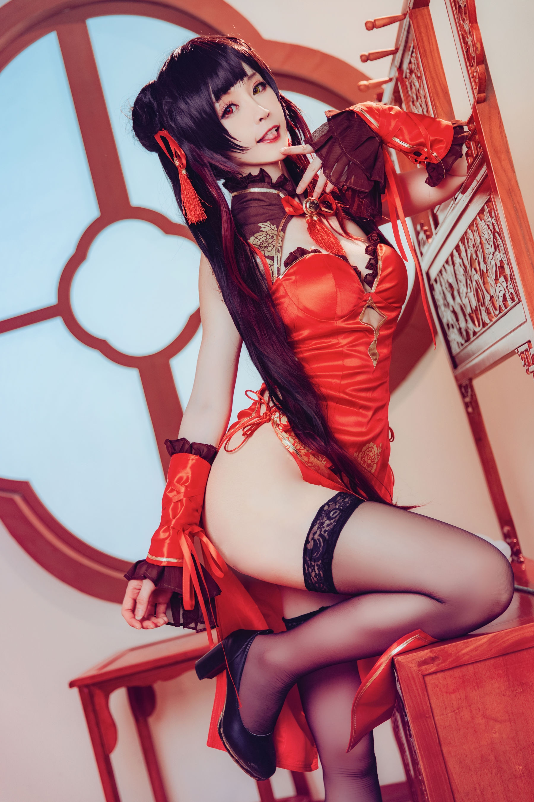 萌宠博主yui金鱼 – 时崎狂三 旗袍 [8P] 插图6