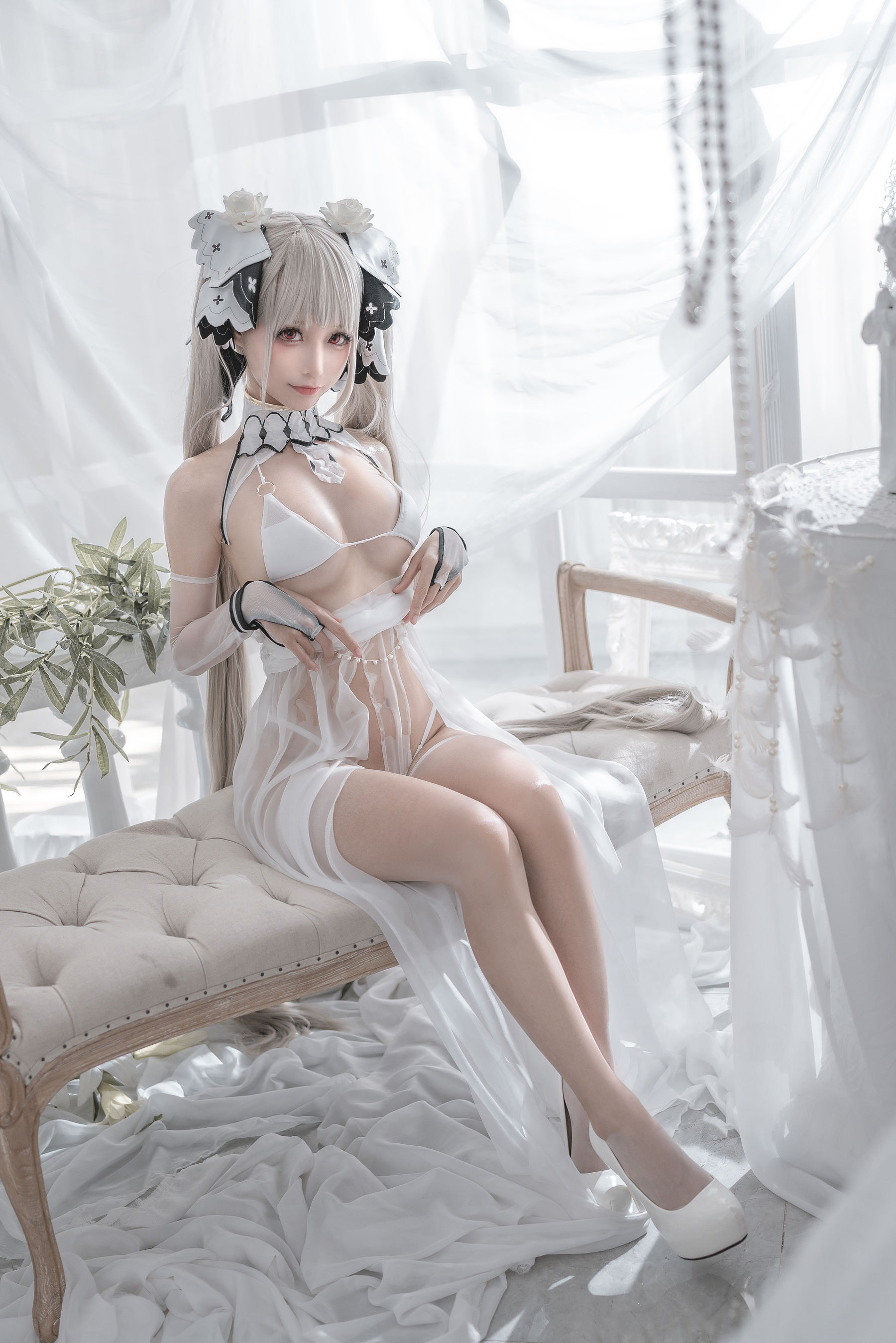 动漫博主蠢沫沫 – 可畏婚纱 [57P]-66COS