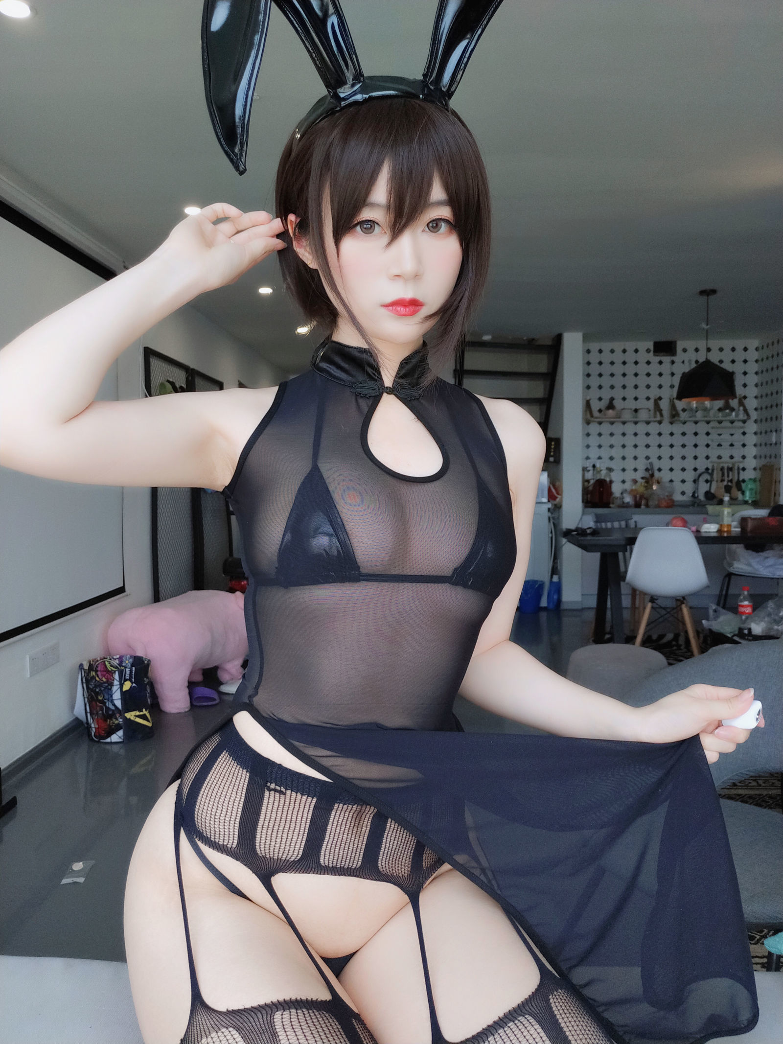 [萝莉COS] 白银 – 透明旗袍 [45P]-66COS