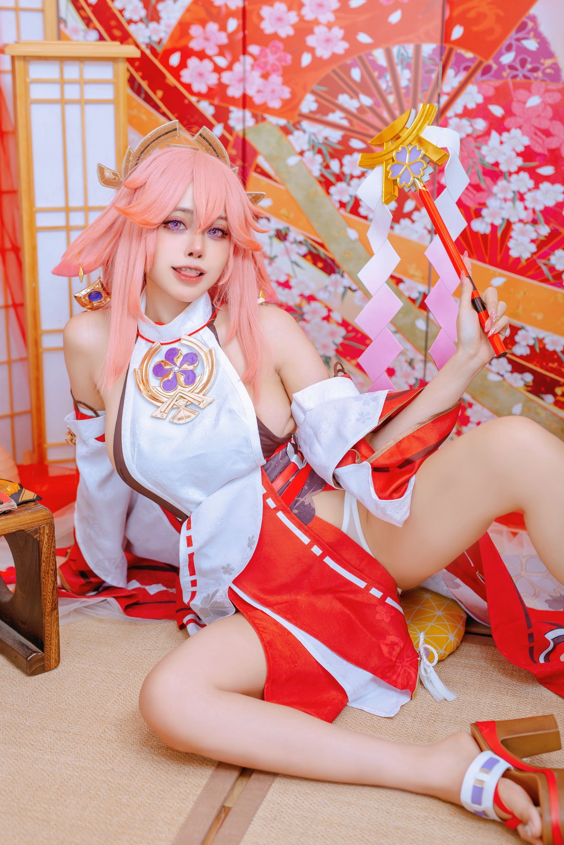 日本性感萝莉Byoru&Yae Miko Raiden Shogun [94P]-66COS