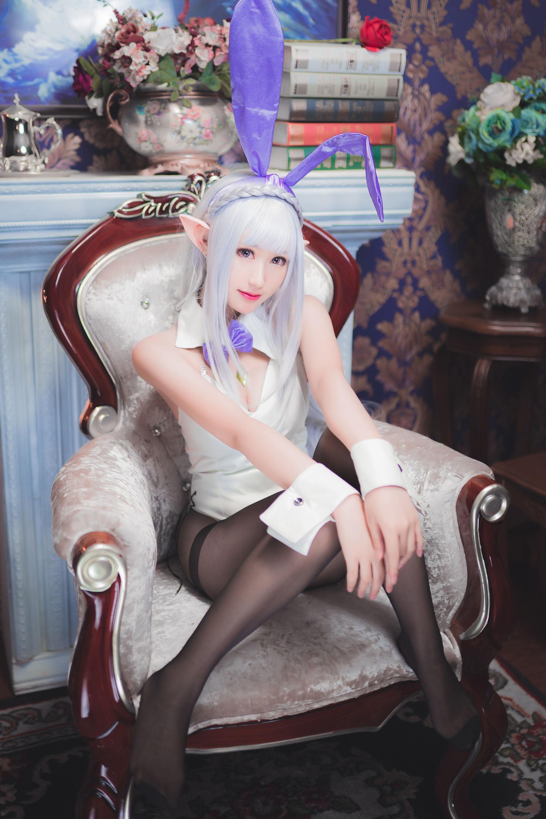 Cosplay沫小舞 – 艾米莉亚兔女郎 [18P]-66COS