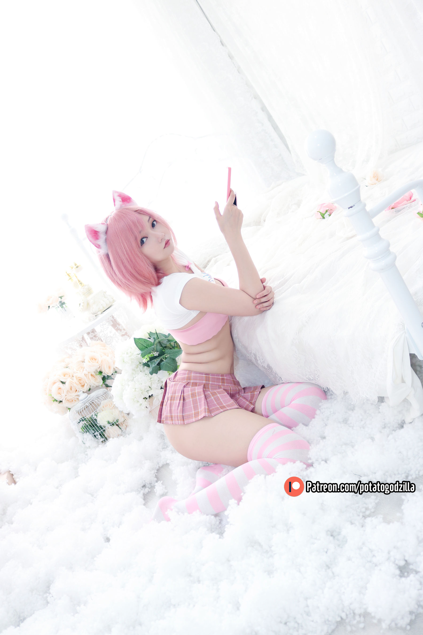 Coser小姐姐Potato Godzilla – Pink Casual [36P] 插图5