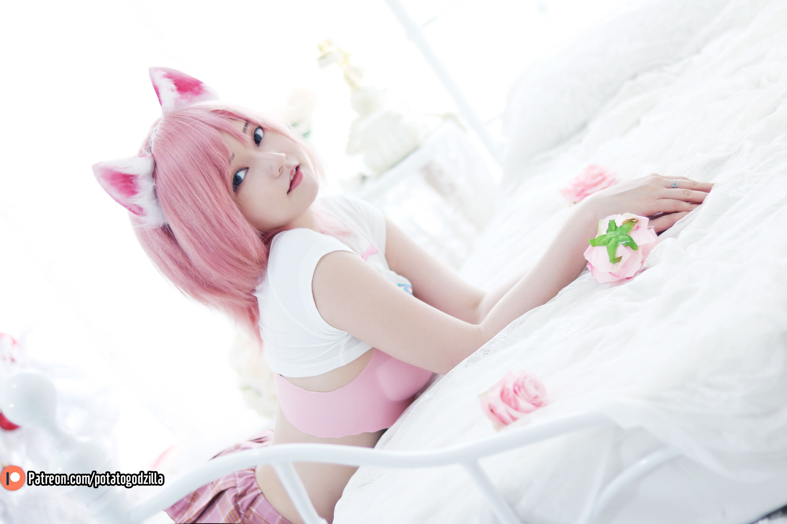 Coser小姐姐Potato Godzilla – Pink Casual [36P] 插图3