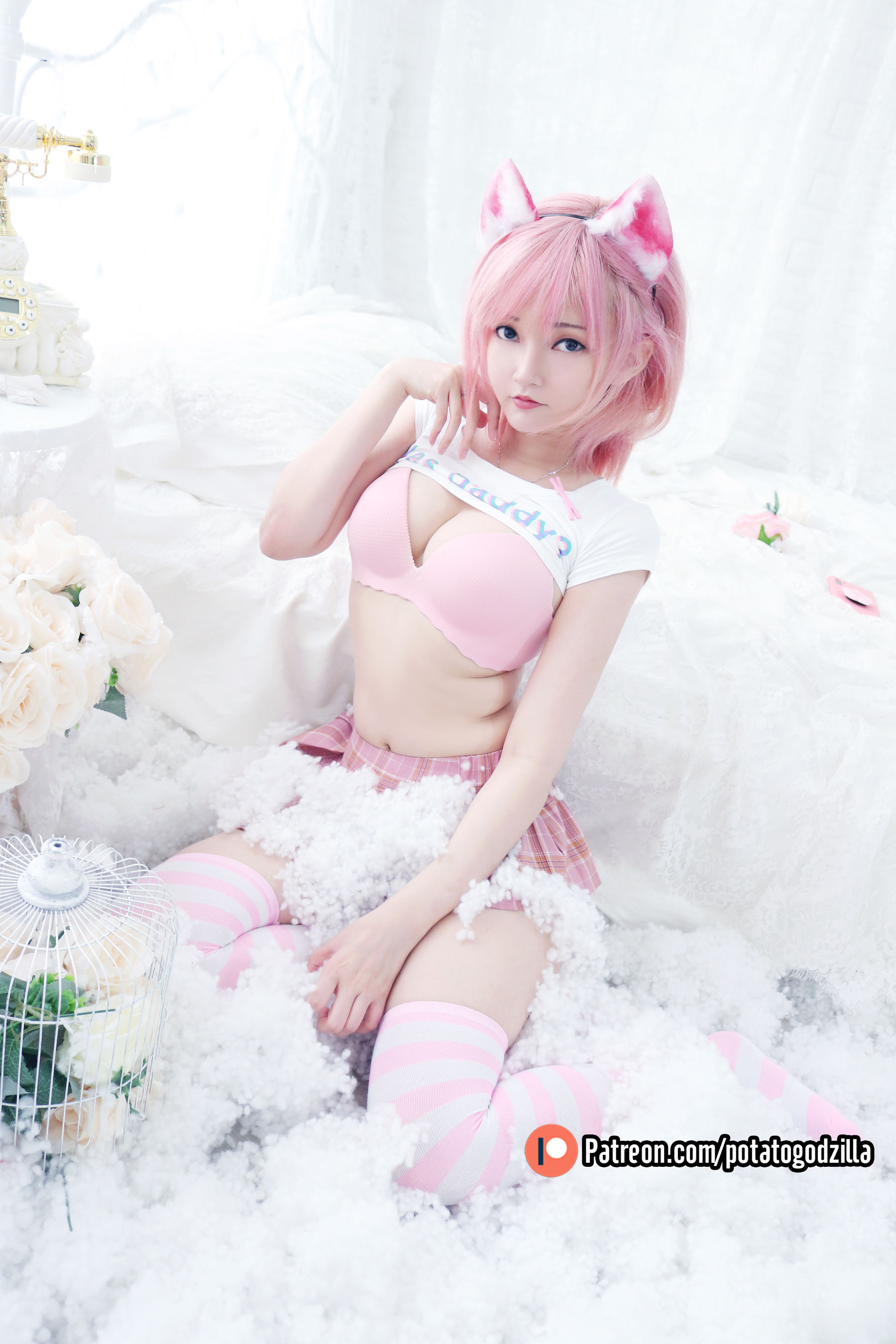Coser小姐姐Potato Godzilla – Pink Casual [36P] 插图6