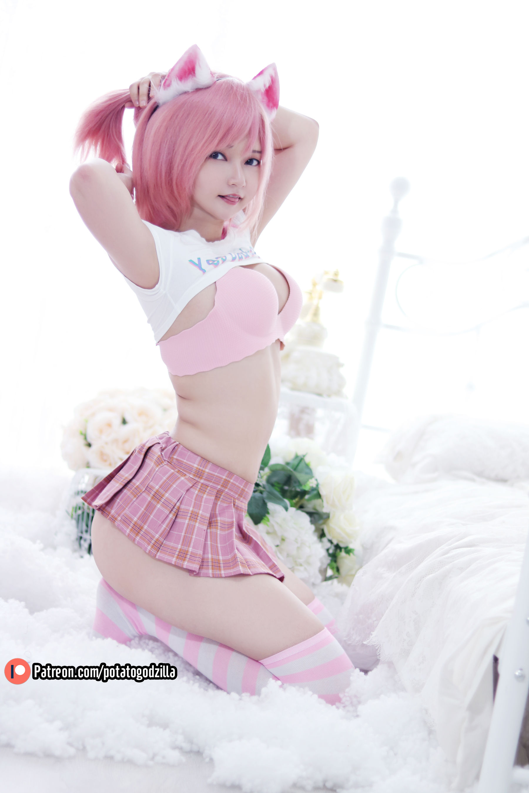 Coser小姐姐Potato Godzilla – Pink Casual [36P] 插图4
