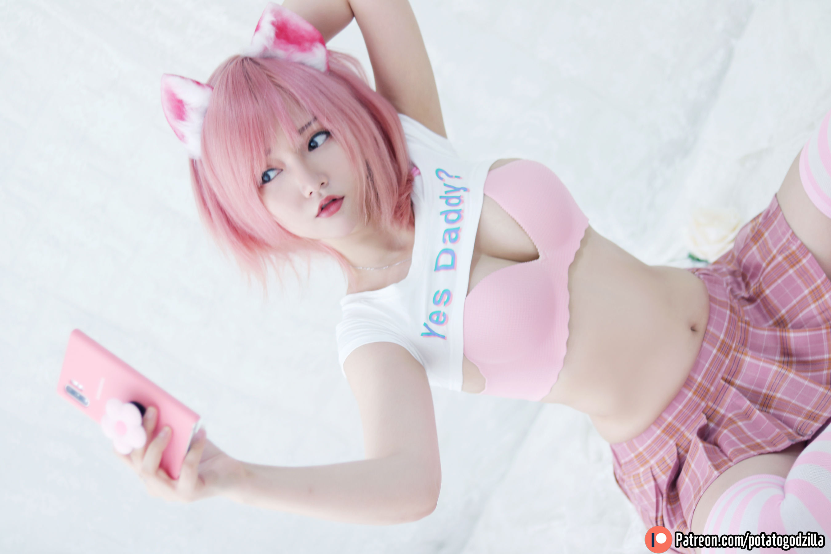 Coser小姐姐Potato Godzilla – Pink Casual [36P]-66COS