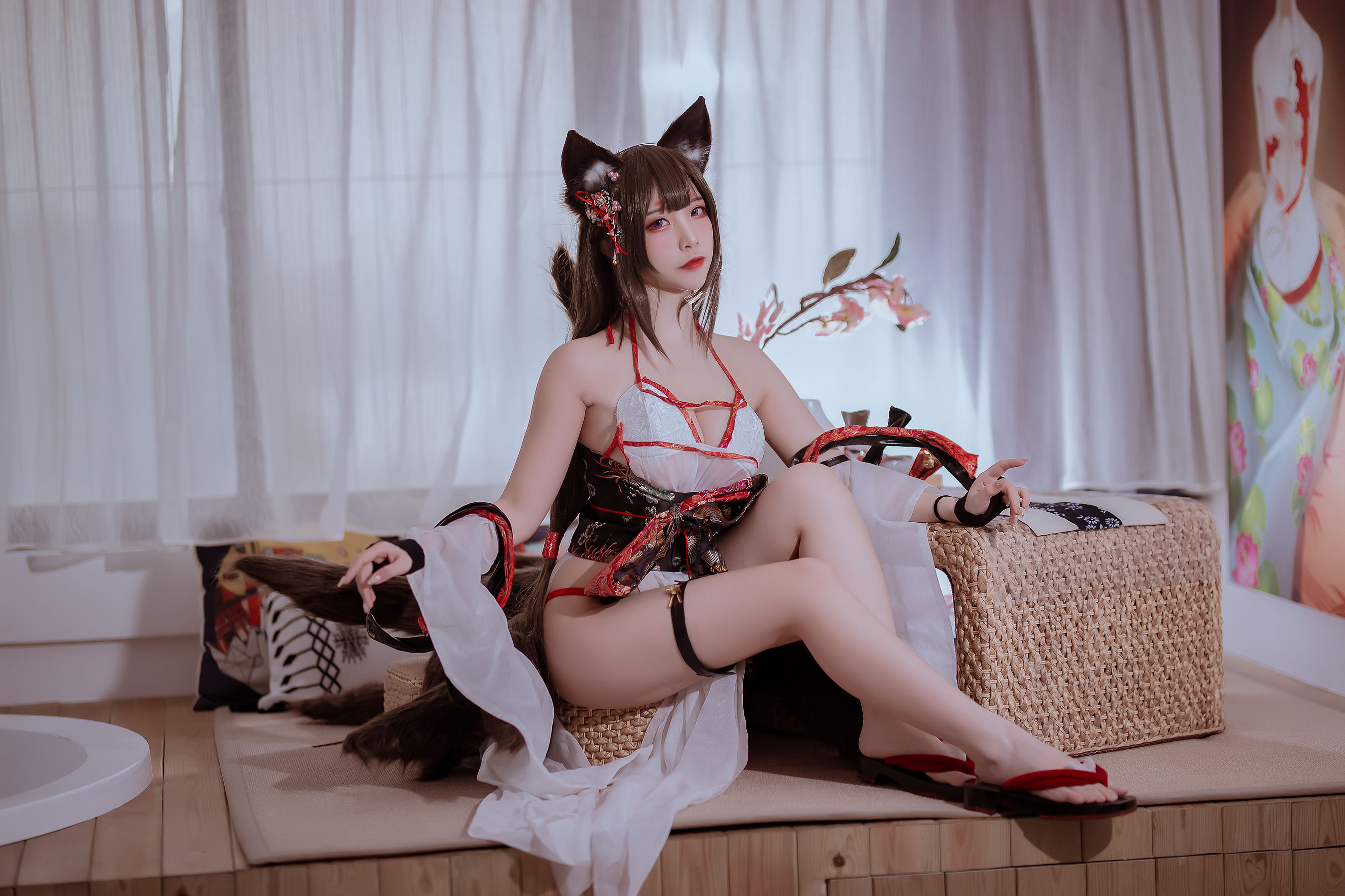 人气Coser二佐Nisa – 碧蓝 天城泳装 [16P]-66COS