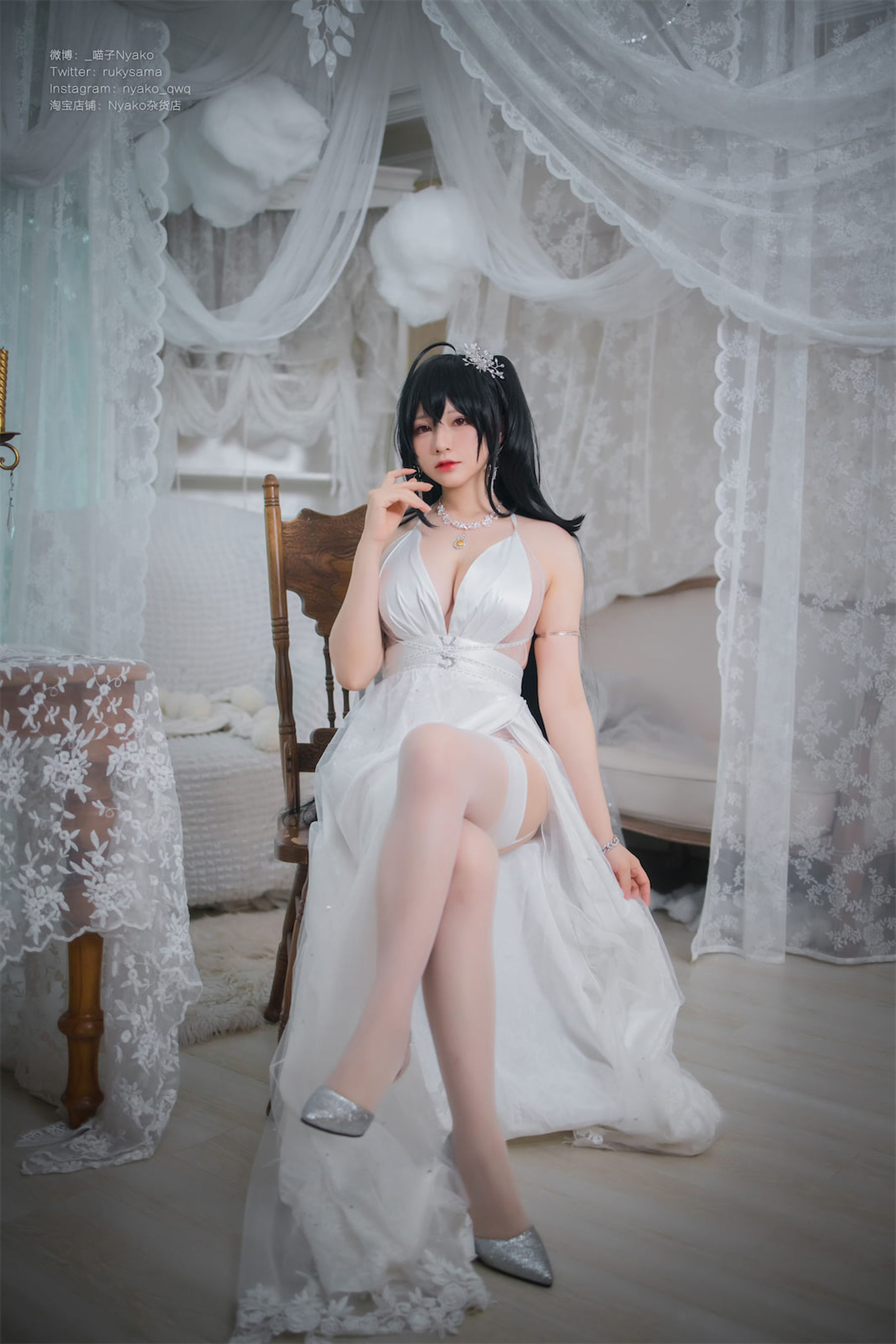 萌妹子Nyako喵子 – 大凤纯白婚纱 [65P]-66COS