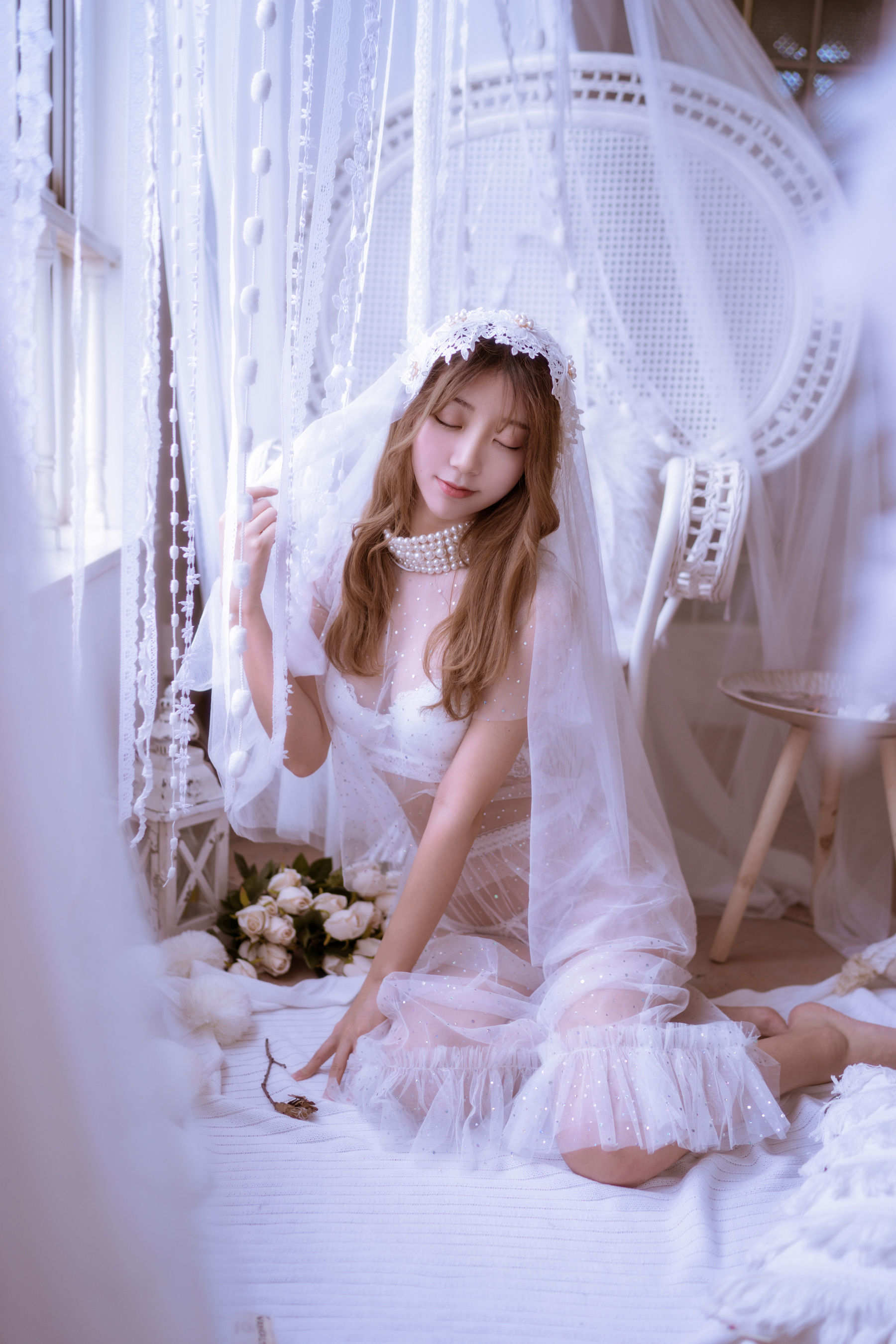 [萝莉COS] 黑川 – 年上彼女 婚纱+毛衣 [39P]-66COS