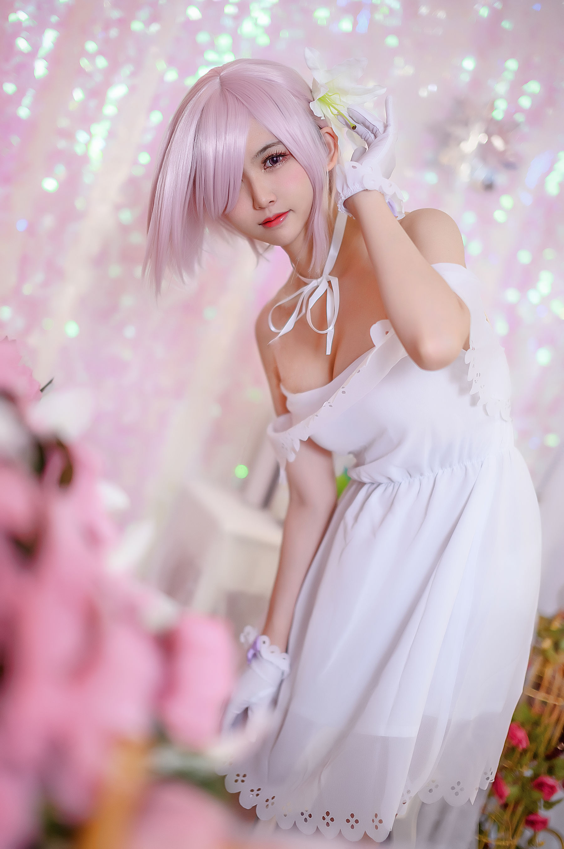 超人气Coser鳗鱼霏儿 玛修白裙 [12P]-66COS